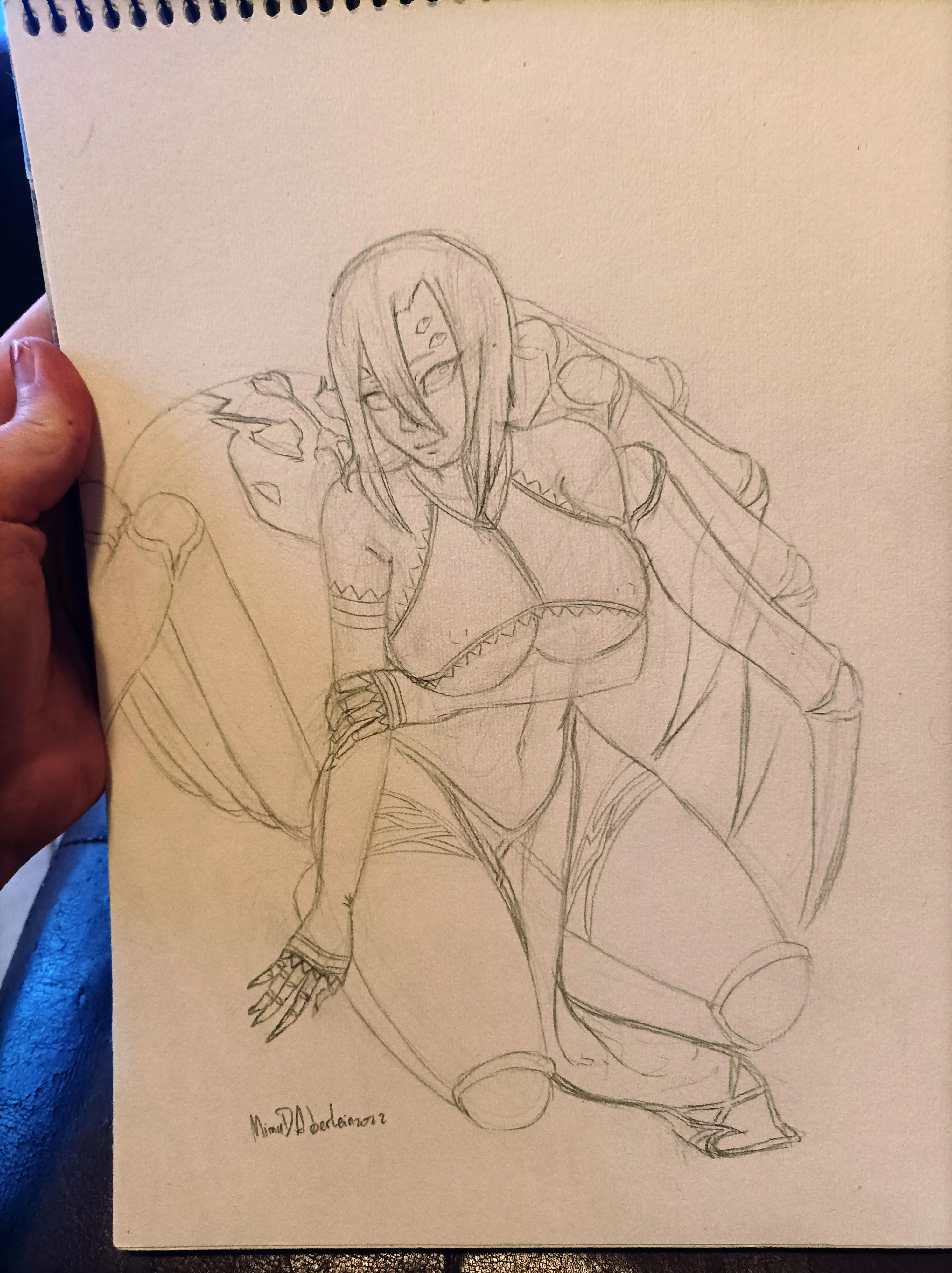 Traditional sketch of Rachnera! Might paint with acrylics in my next convention