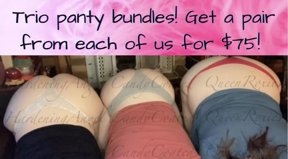 🍭 Treat yourself to a whole buffet of our sweet scents 😍 [selling] trio content 🍭 panty bundle 🍭 u/HardeningAngel u/QueenRoxieRed