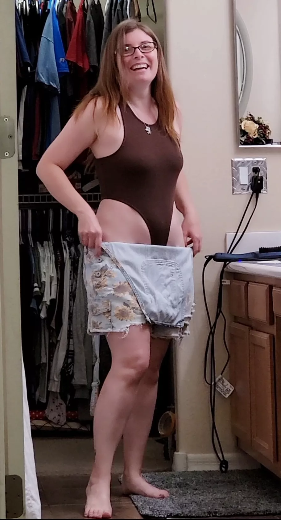 trying on my new body suit, you like?