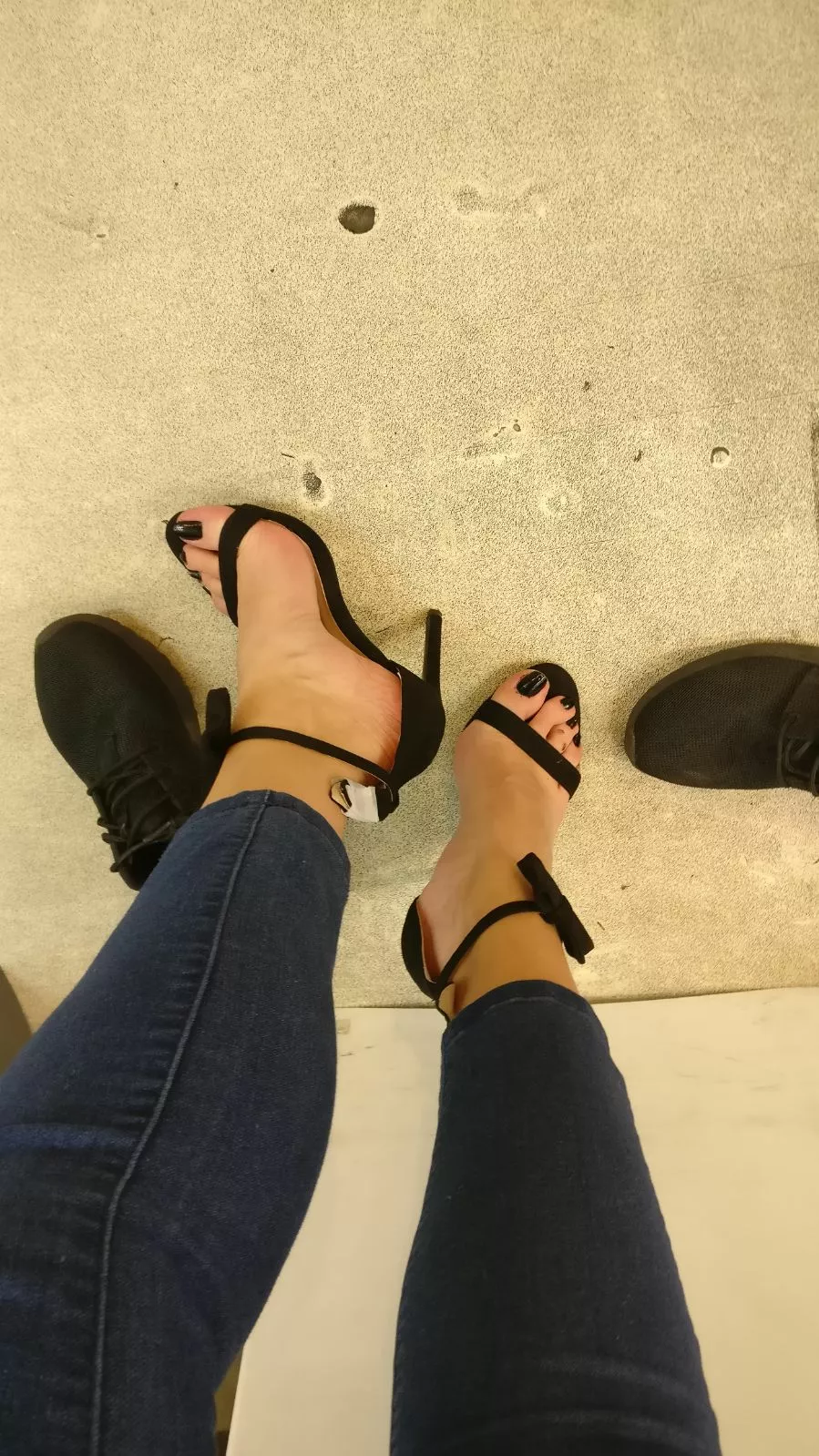 Trying on new heels, are they nice?