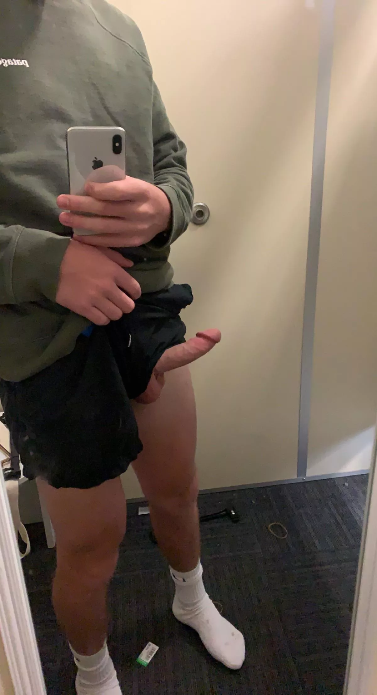 Trying on some new shorts how do they make my dick look