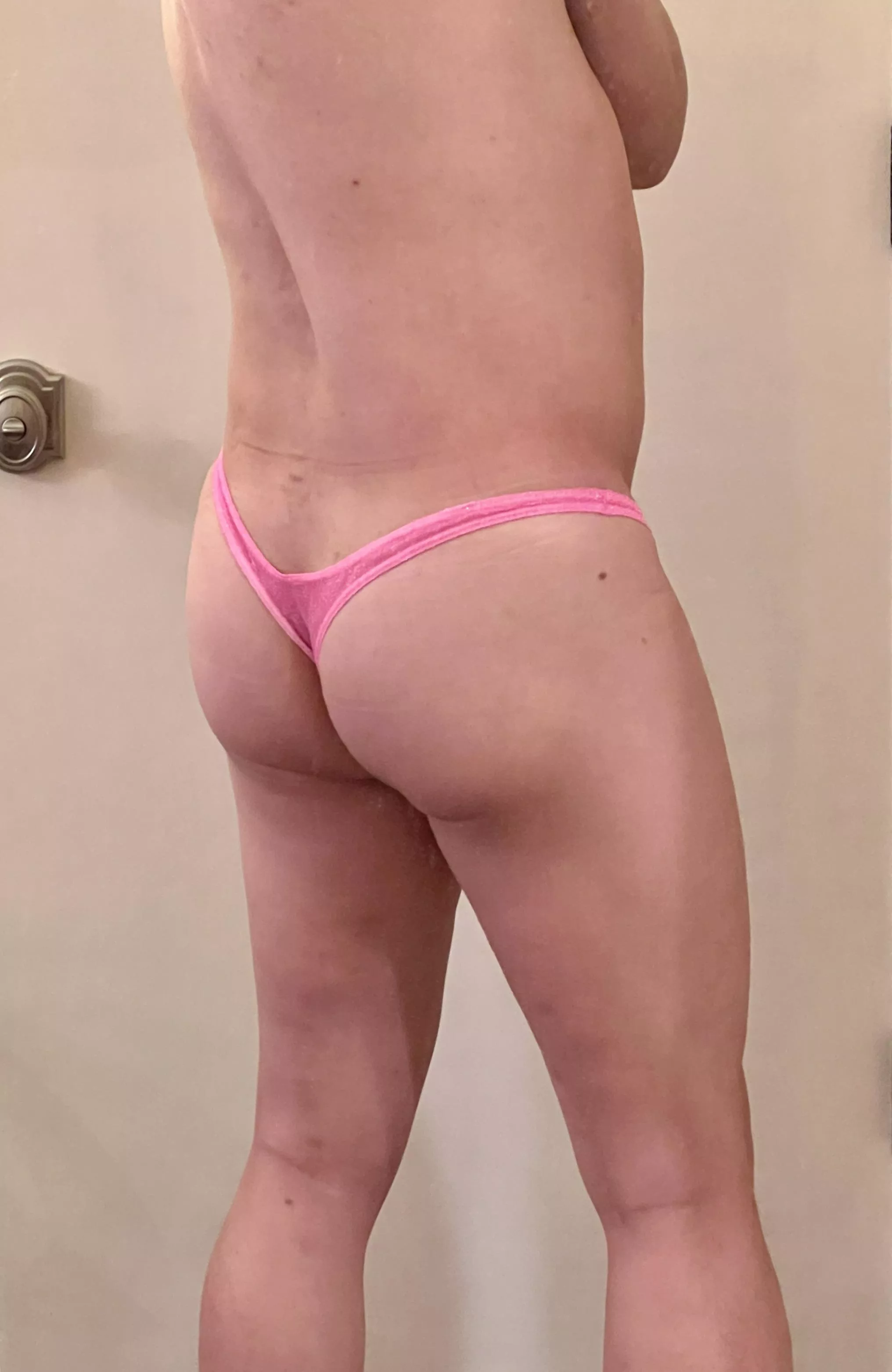 Trying out new lace pink thongs