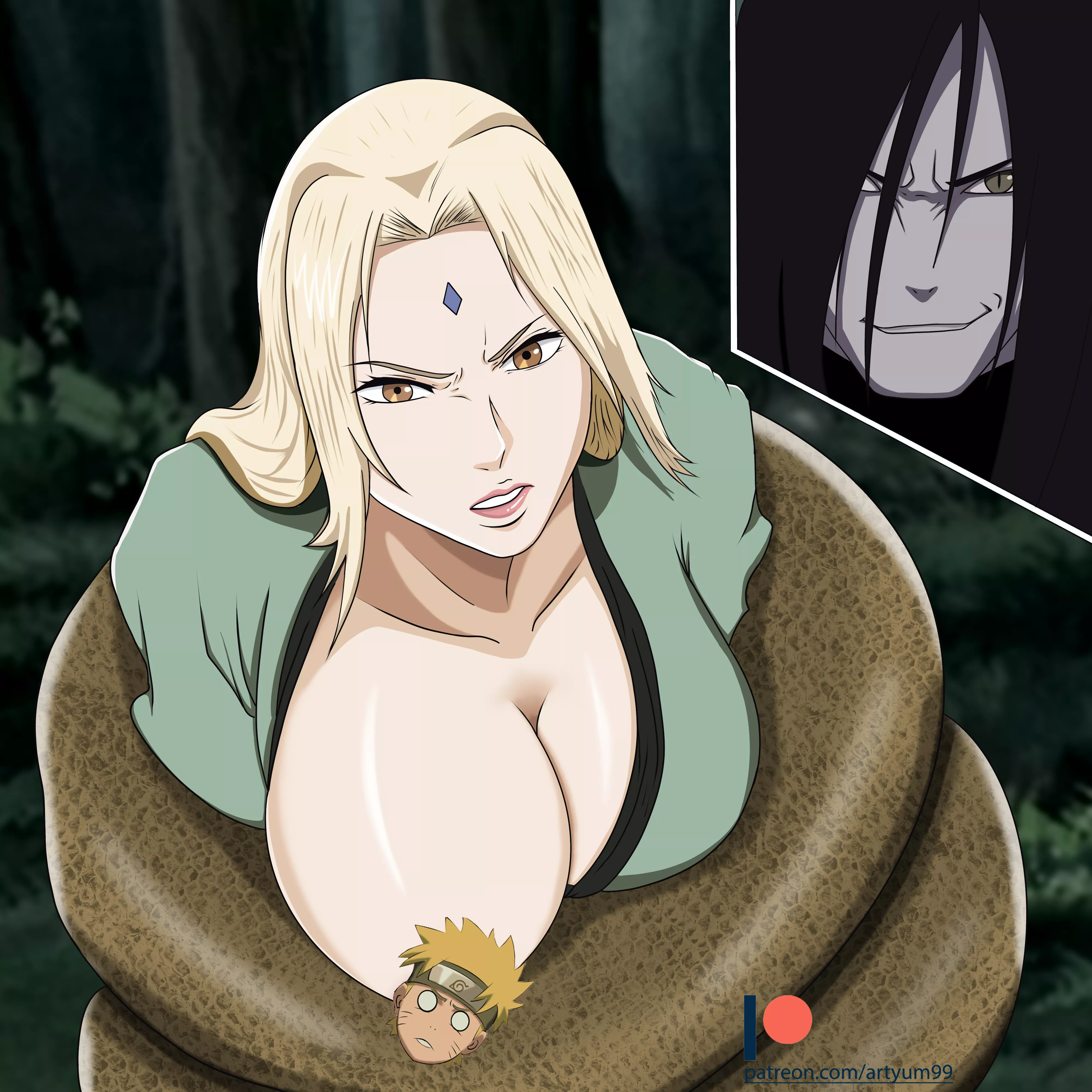 tsunade caught by Orochimaru