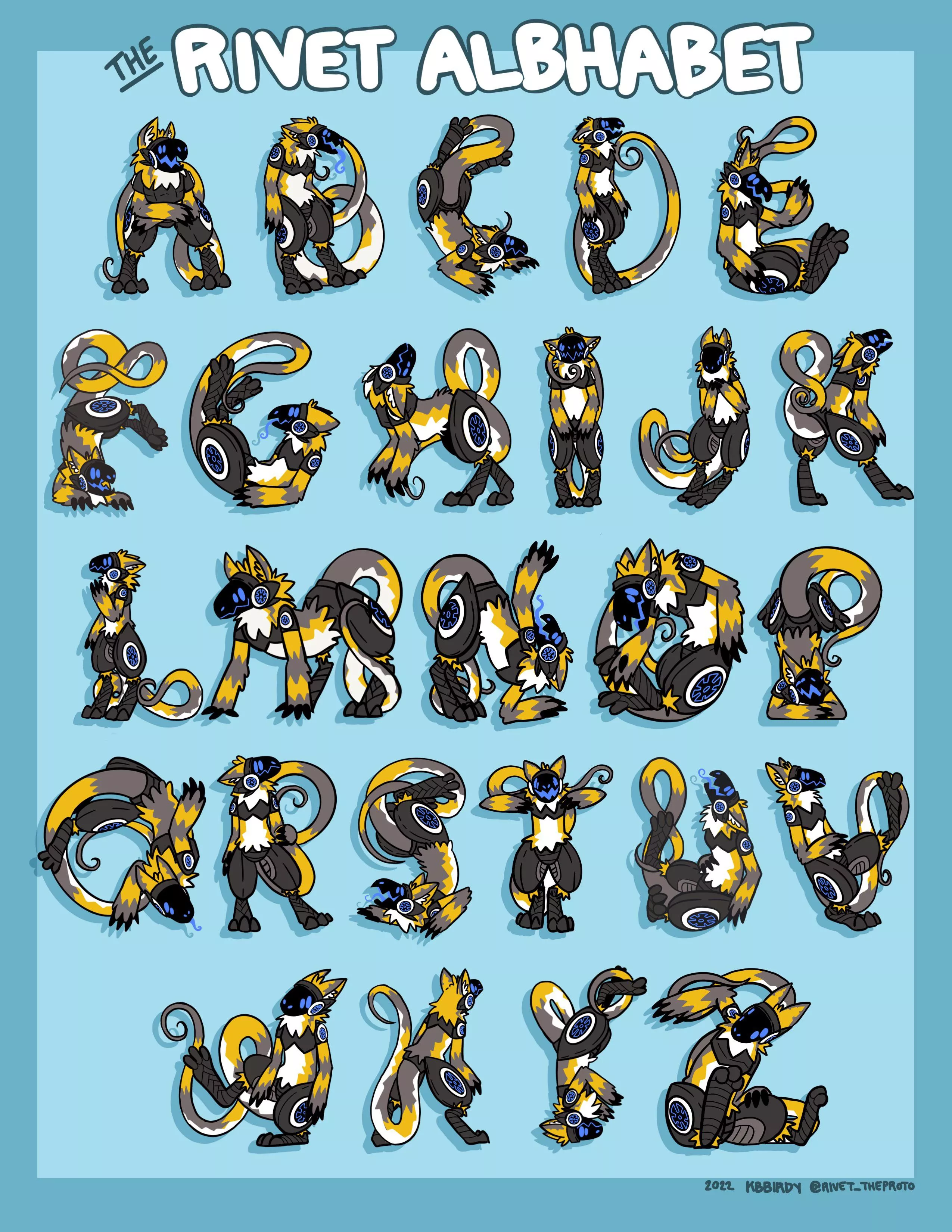 Tuned my noodle Protogen into the whole alphabet