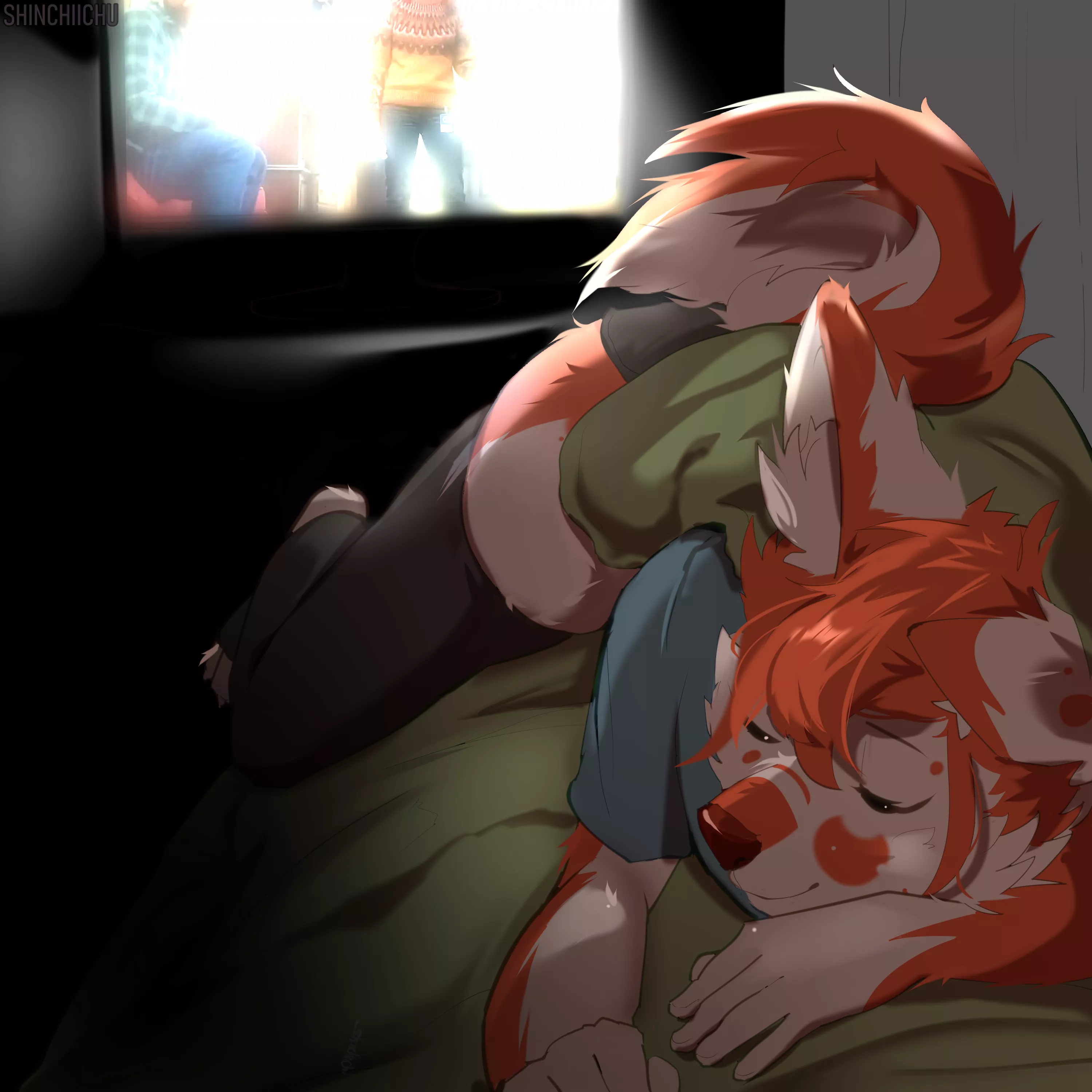 Uh-oh, I guess he fell asleep... [Art by me, Shinchiichu]