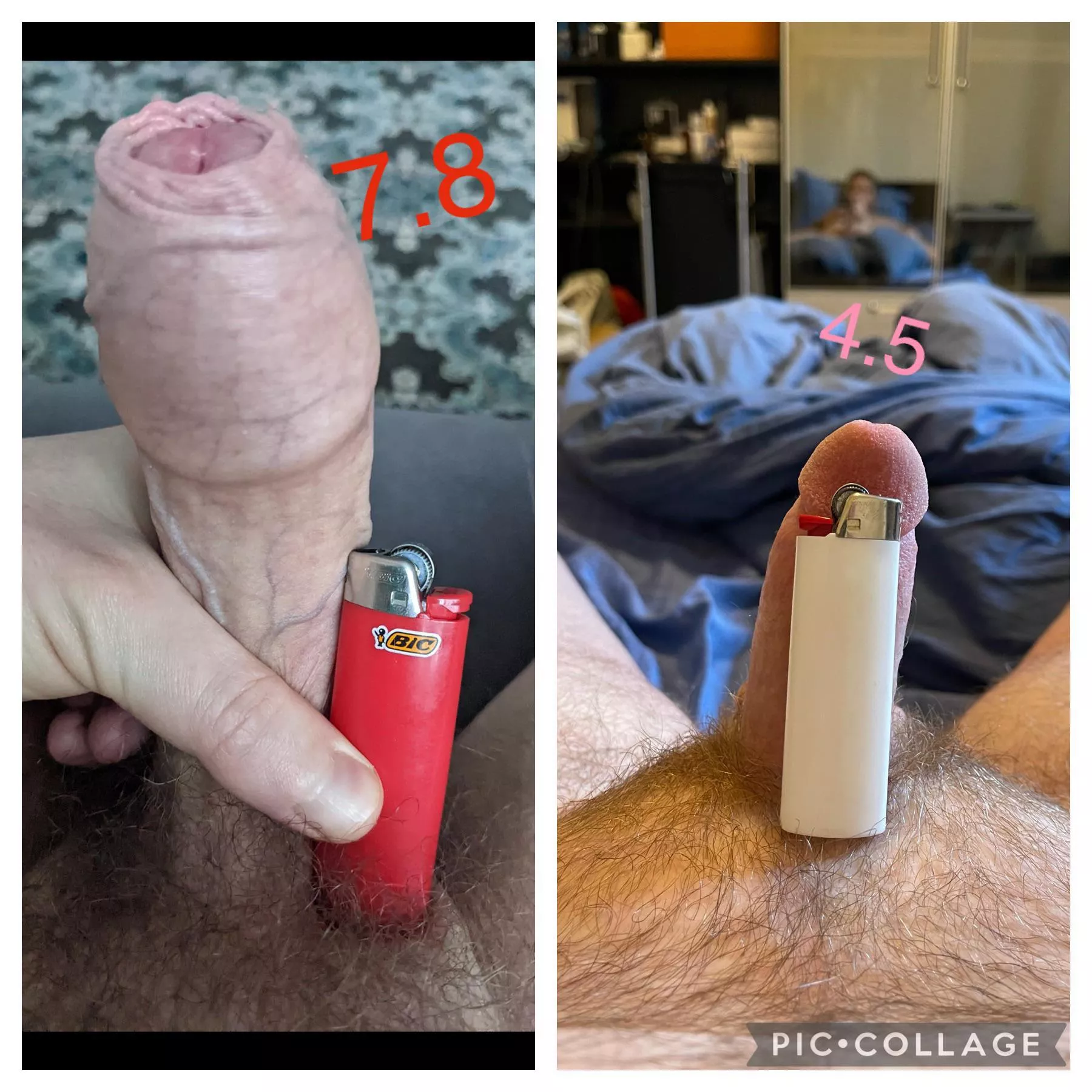 U/james2funky2 on the left vs me. Another ridiculous comparison!