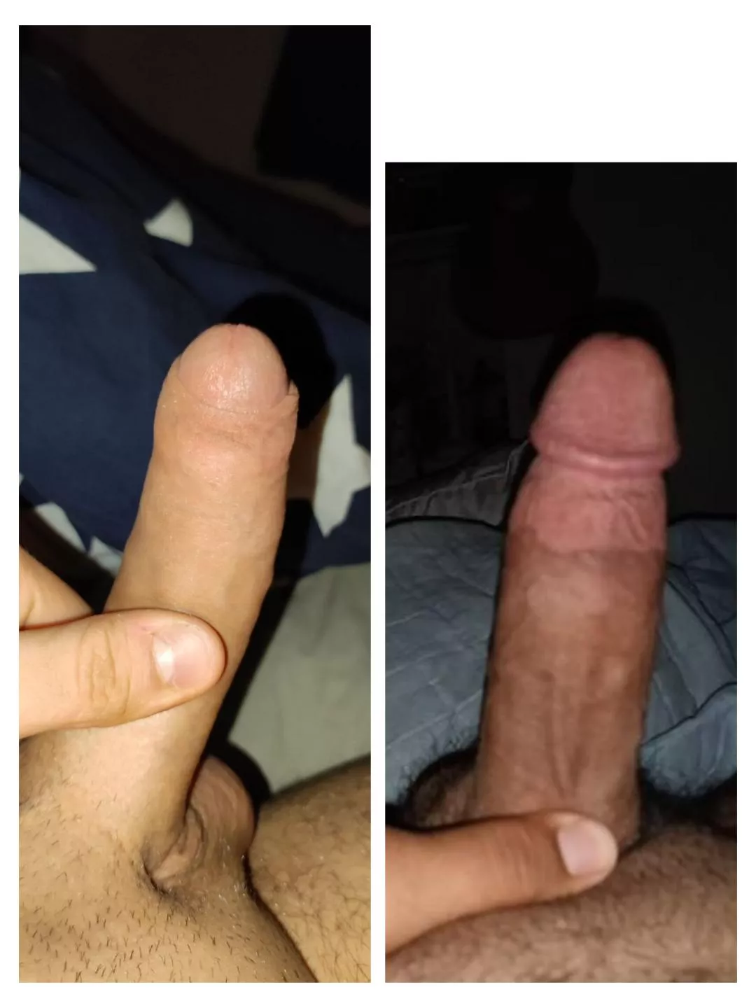 u/peanutbuttrrjelly and I comparing. he's nine years younger but we're the same length 😅😂. kik: socalman12 to compare