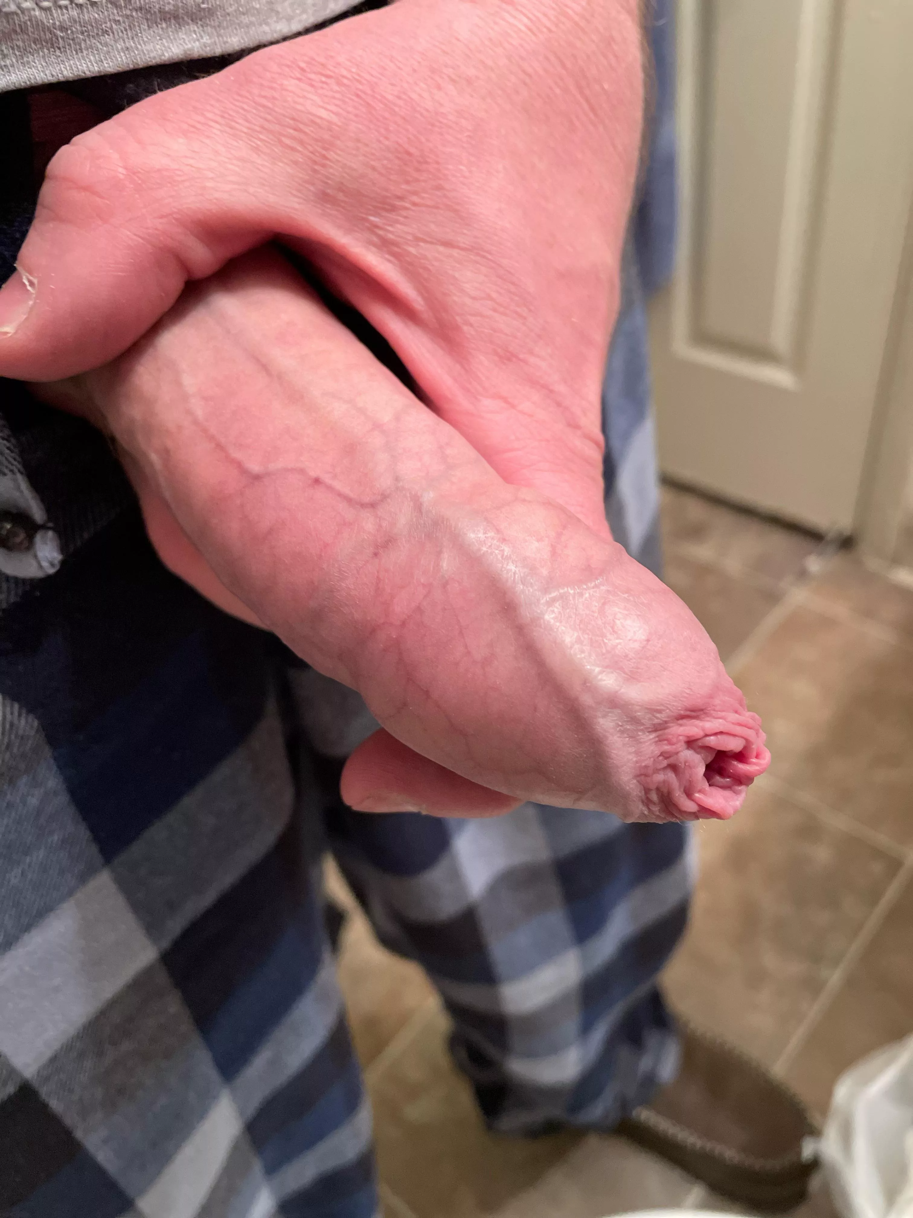 Veiny and saggy foreskin