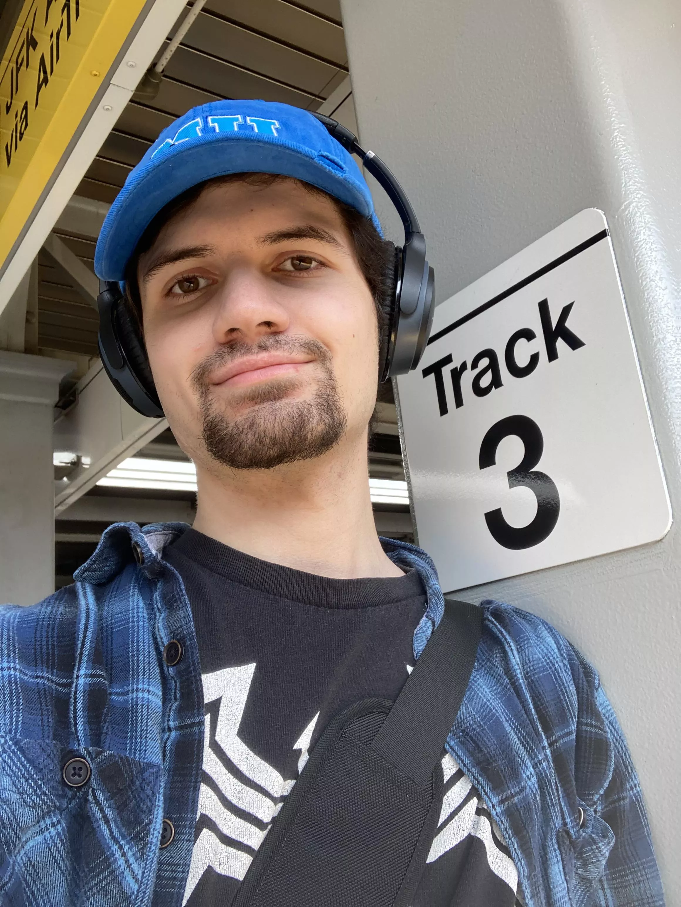 Waiting for my train, felt cute