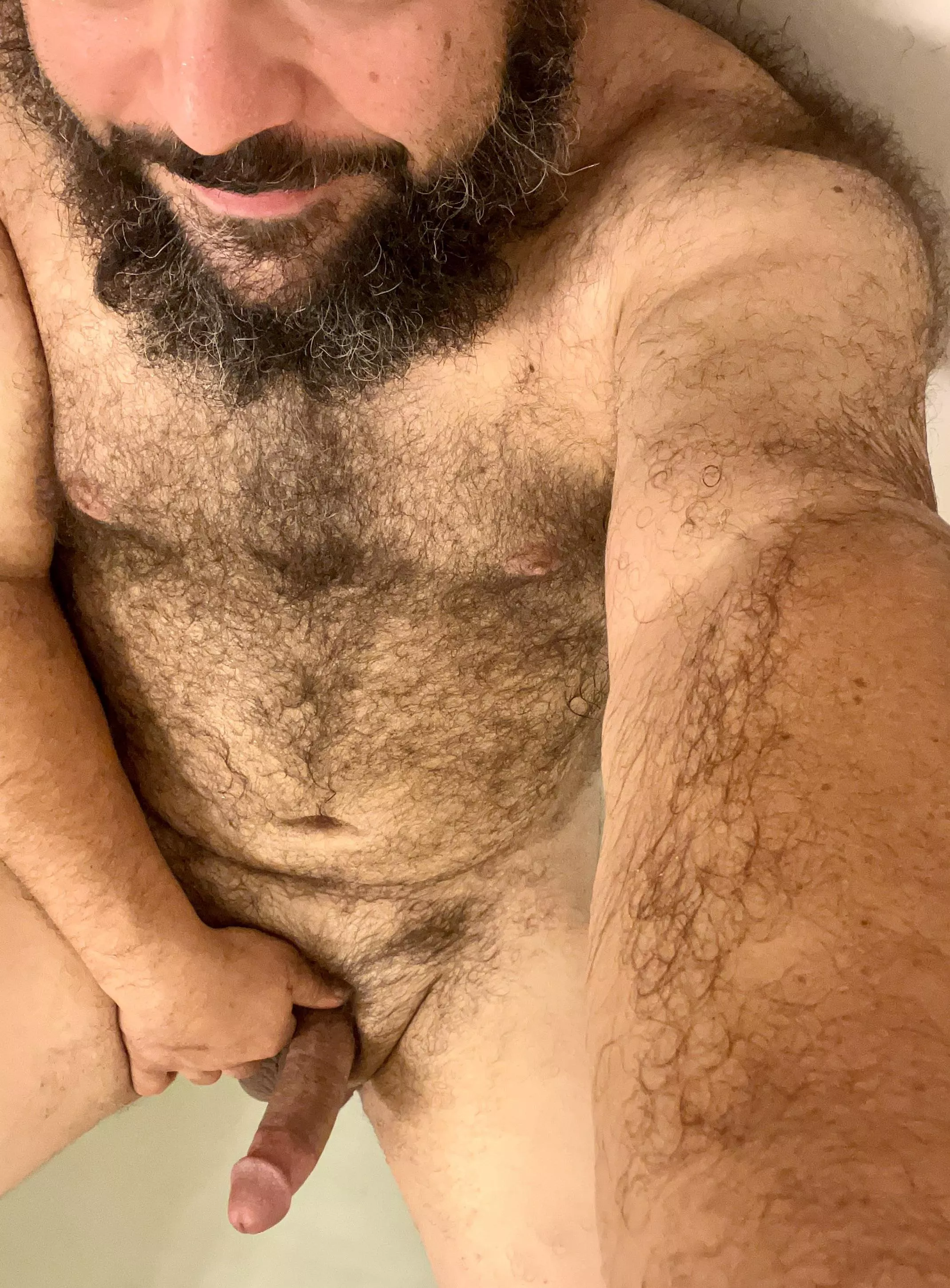 Wanna take a bath with a hairy bearded dude ?