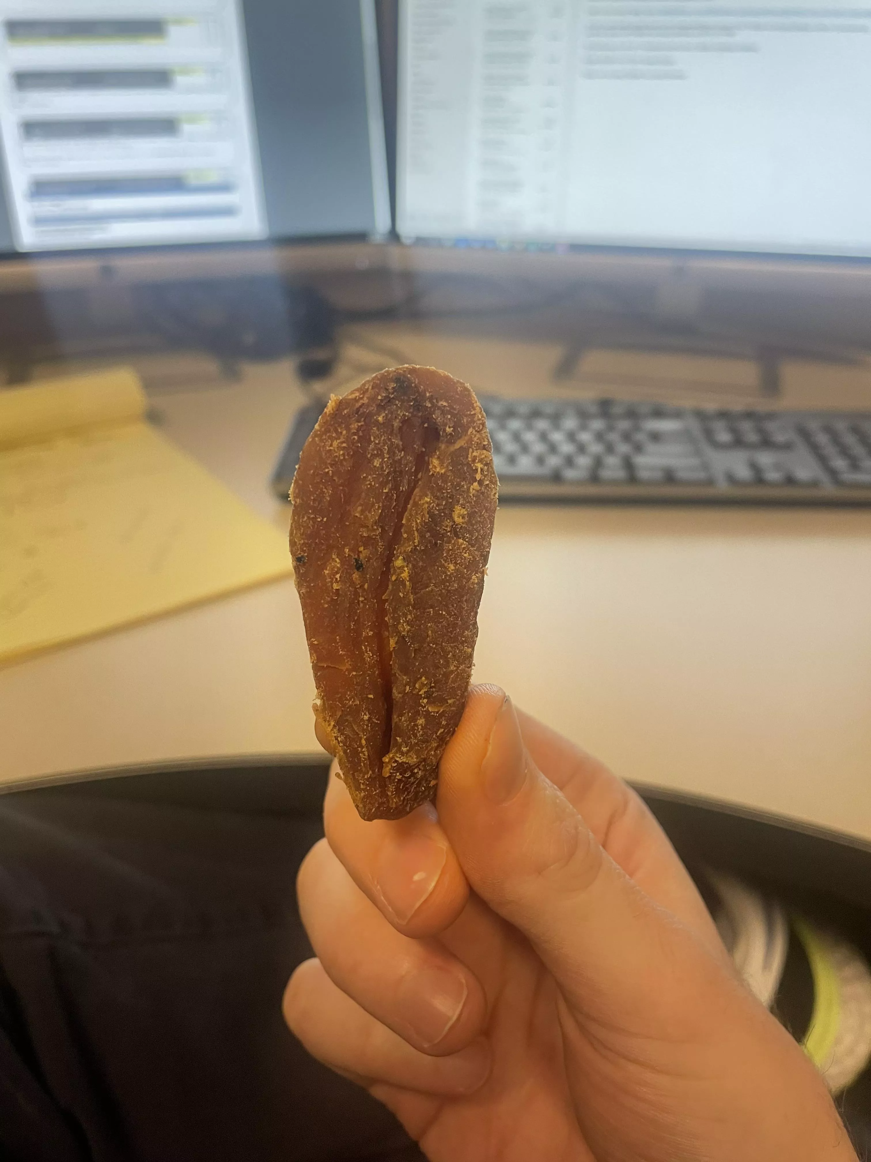 Was eating some beef jerky at my desk when i noticed thisâ€¦