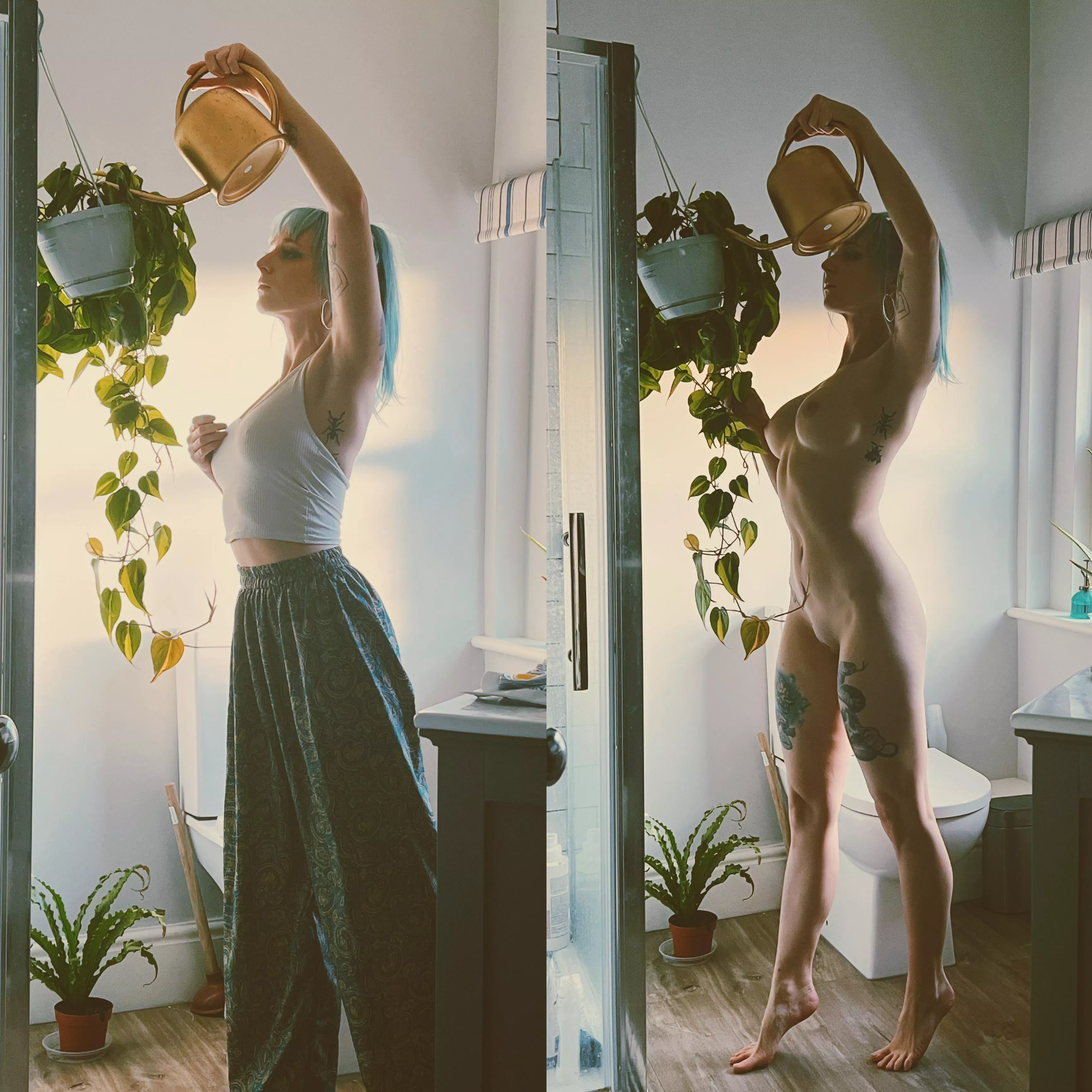 Watering my plants whilst you imagen me with all my clothes off