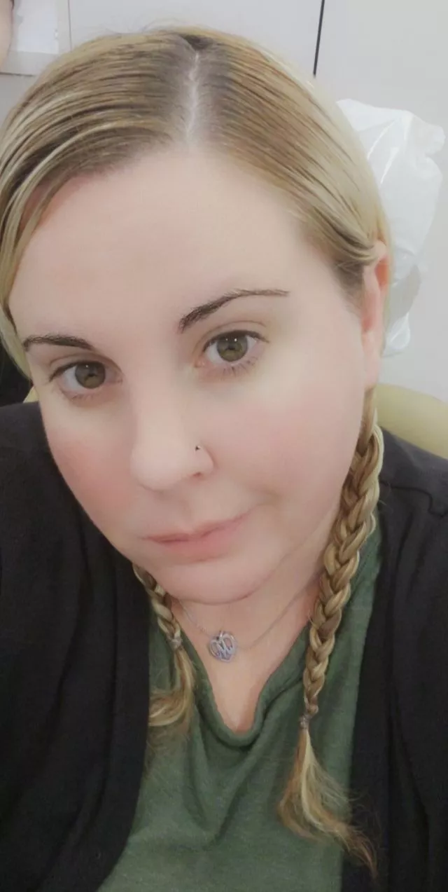 Wearing her pigtails again. In need of a rough throatfuck.