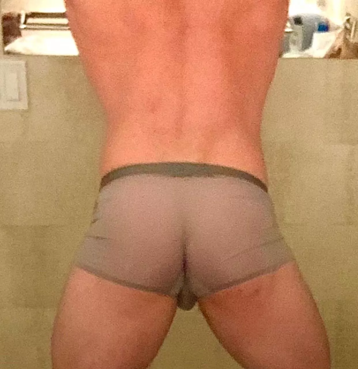 Wearing see thru underwear in the gym locker room