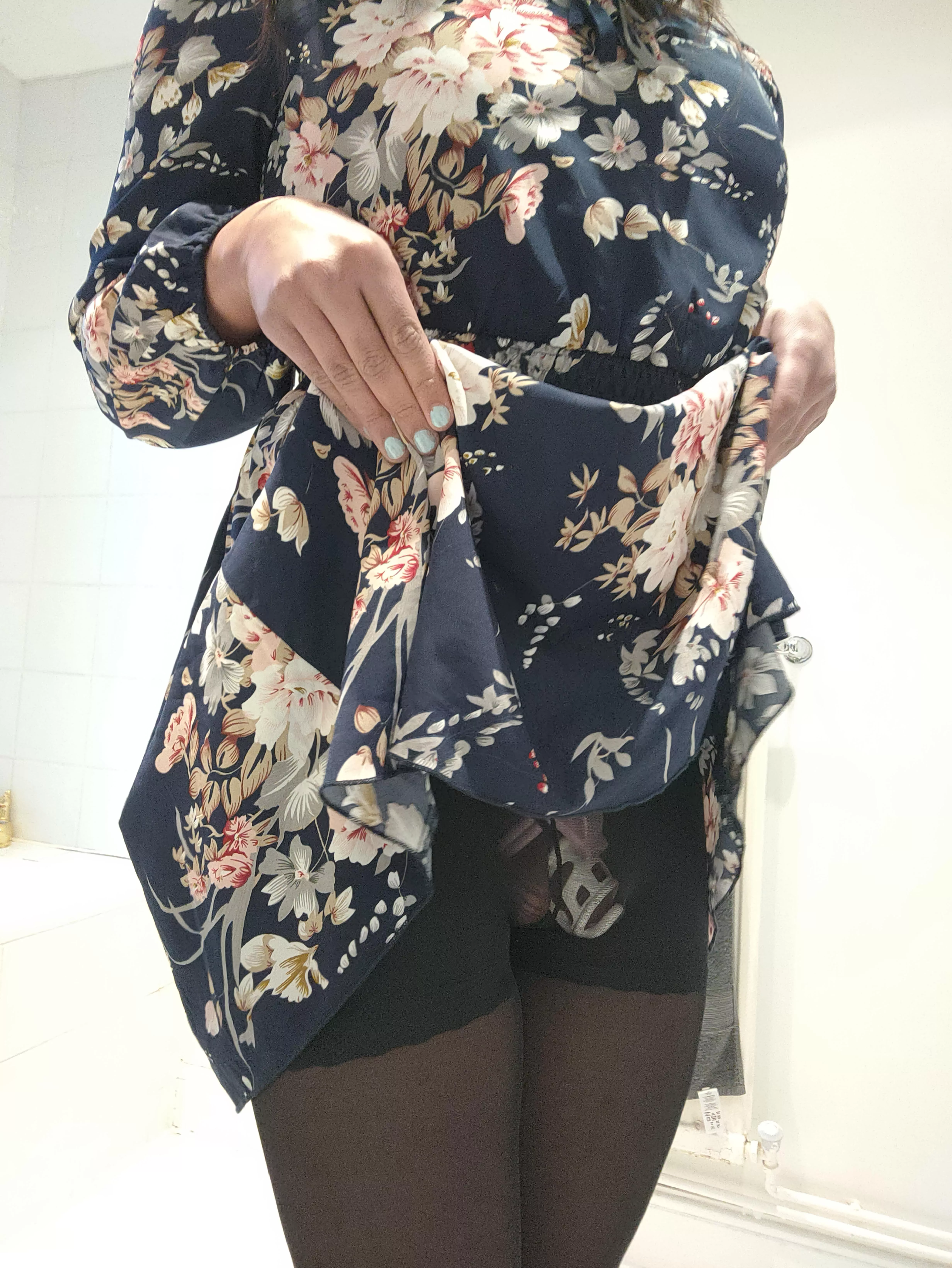 went for a walk in this cute new dress today, do you like what I'm hiding underneath?