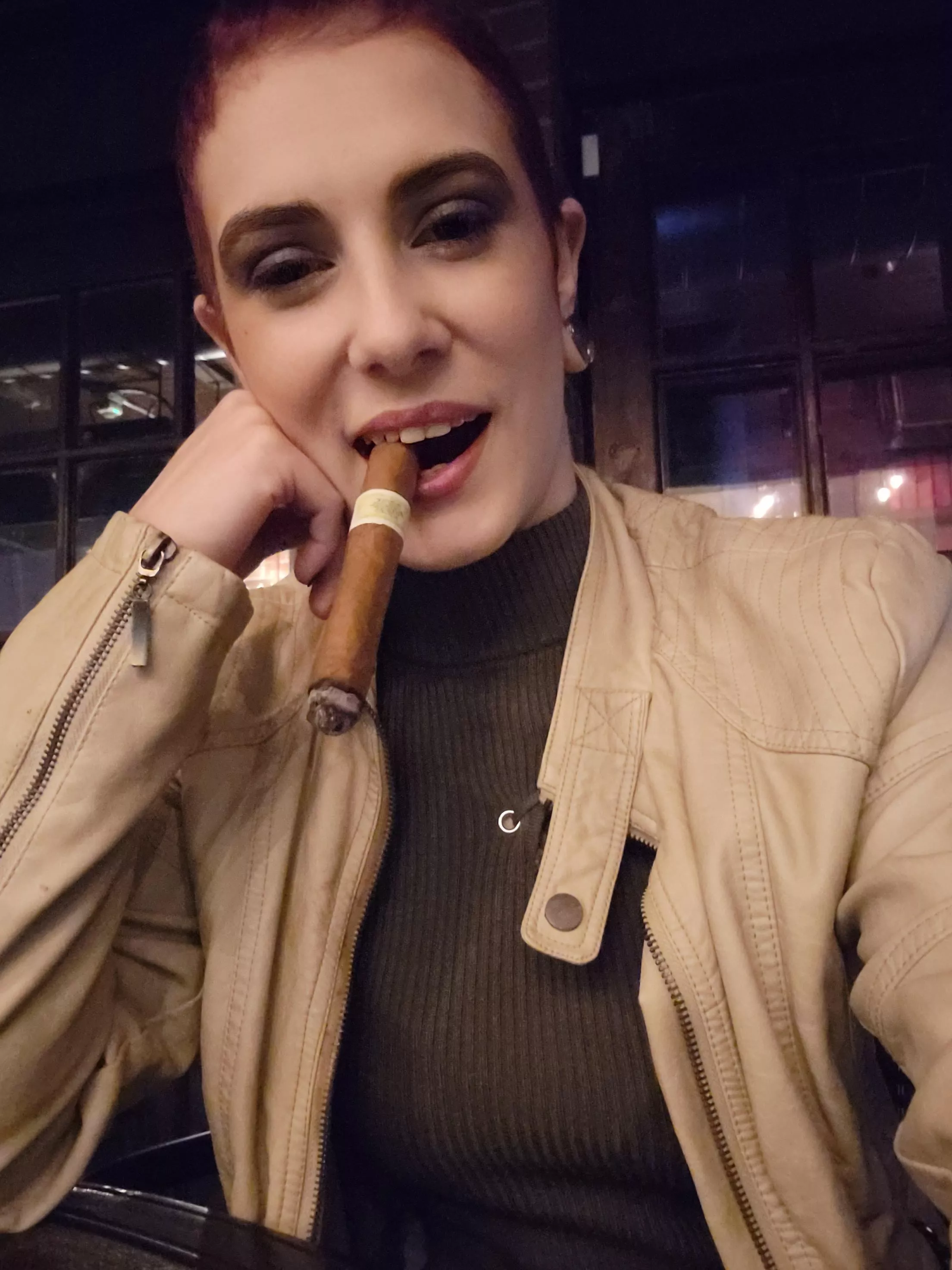 went out to the cigar bar yesterday ðŸ˜˜ I didn't see any other women there smoking a cigar. I'm fine with being a unicorn ðŸ˜œ