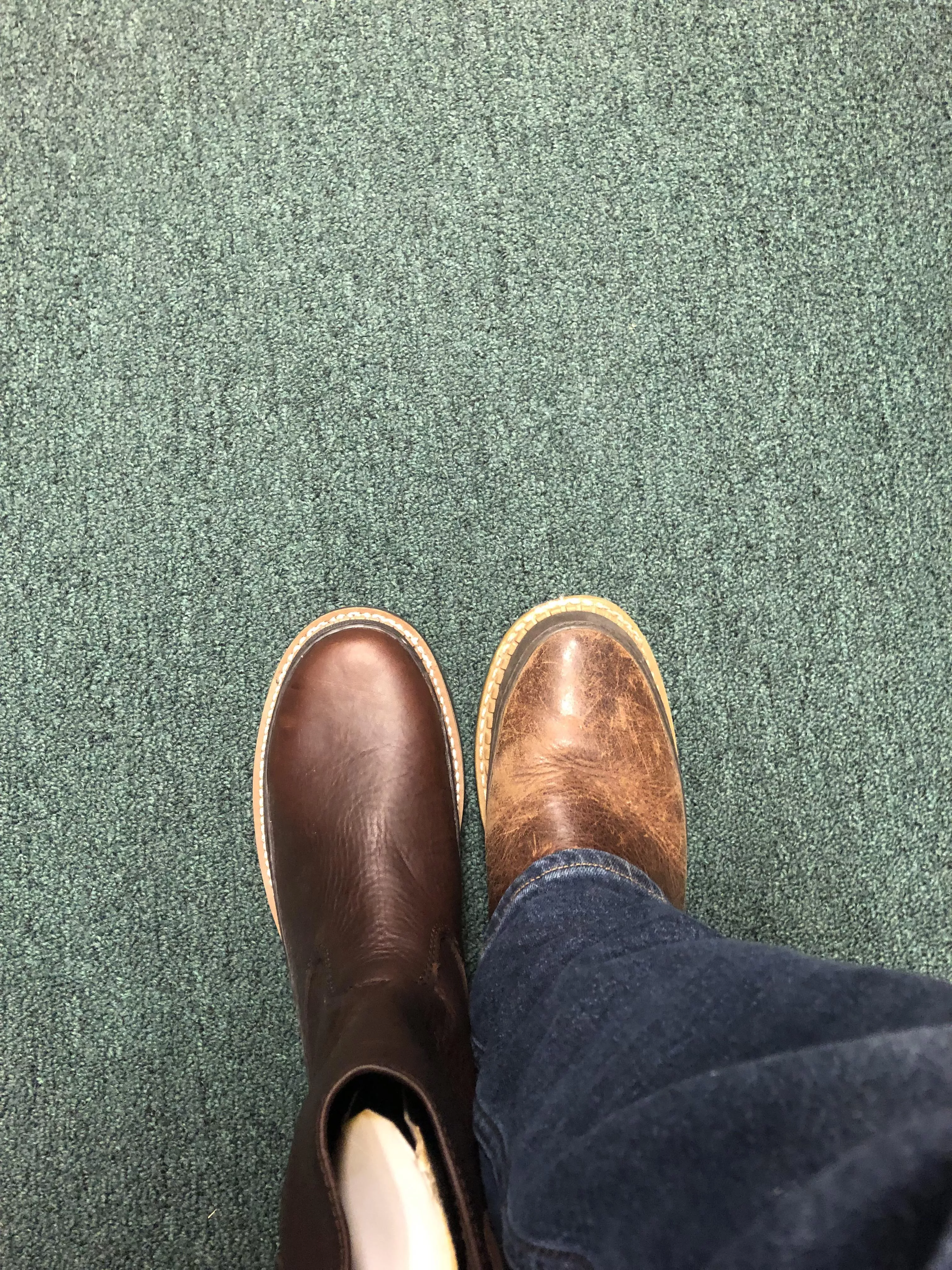 Went shopping for new boots and found mine. This is what seven years of walking does to some Georgia boots.