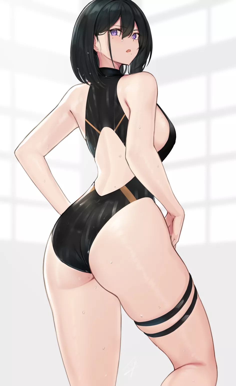 Wet swimsuit girl [Original]