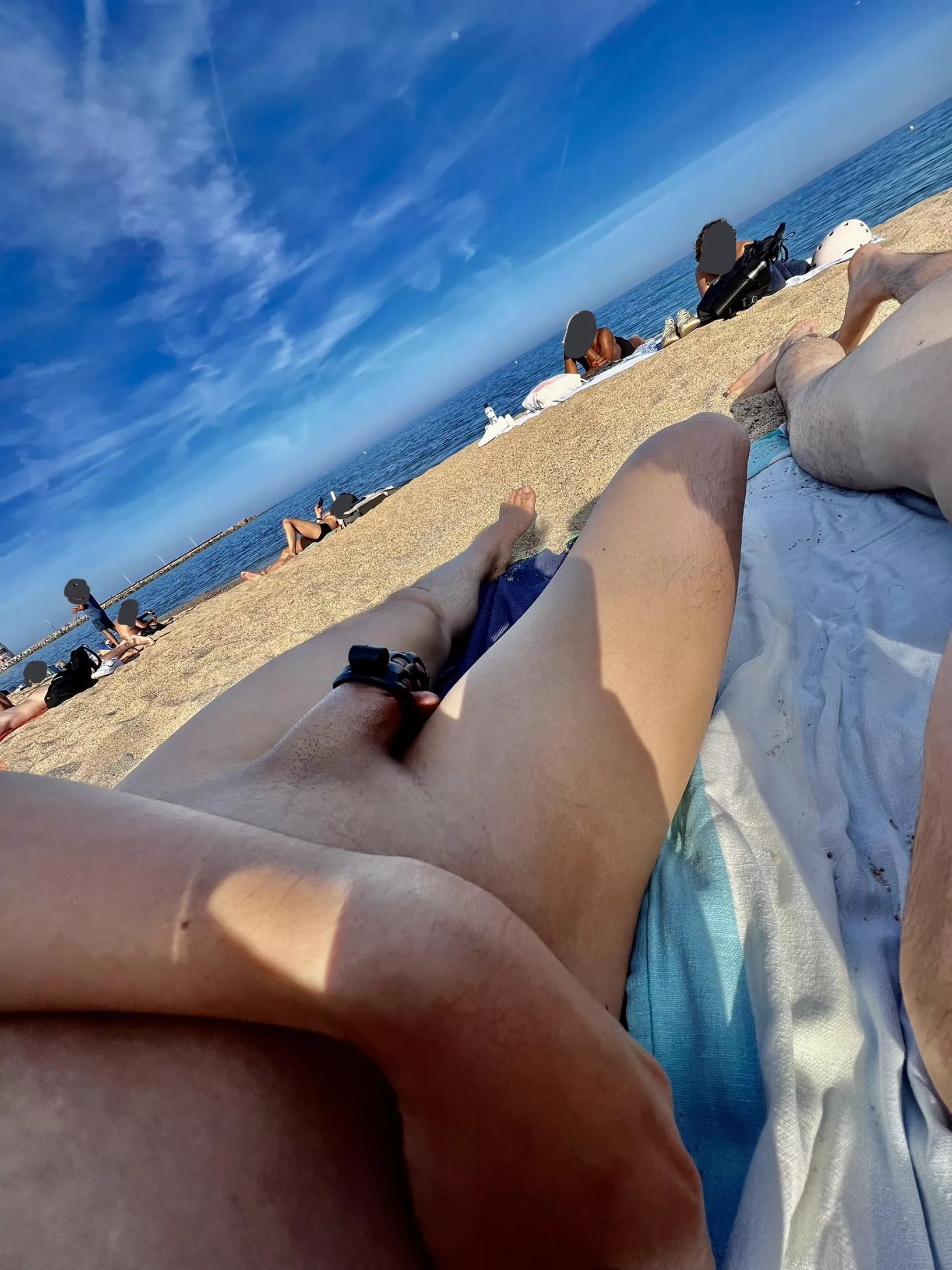 What would you do if you caught me locked like this at the nude beach in Barcelona?