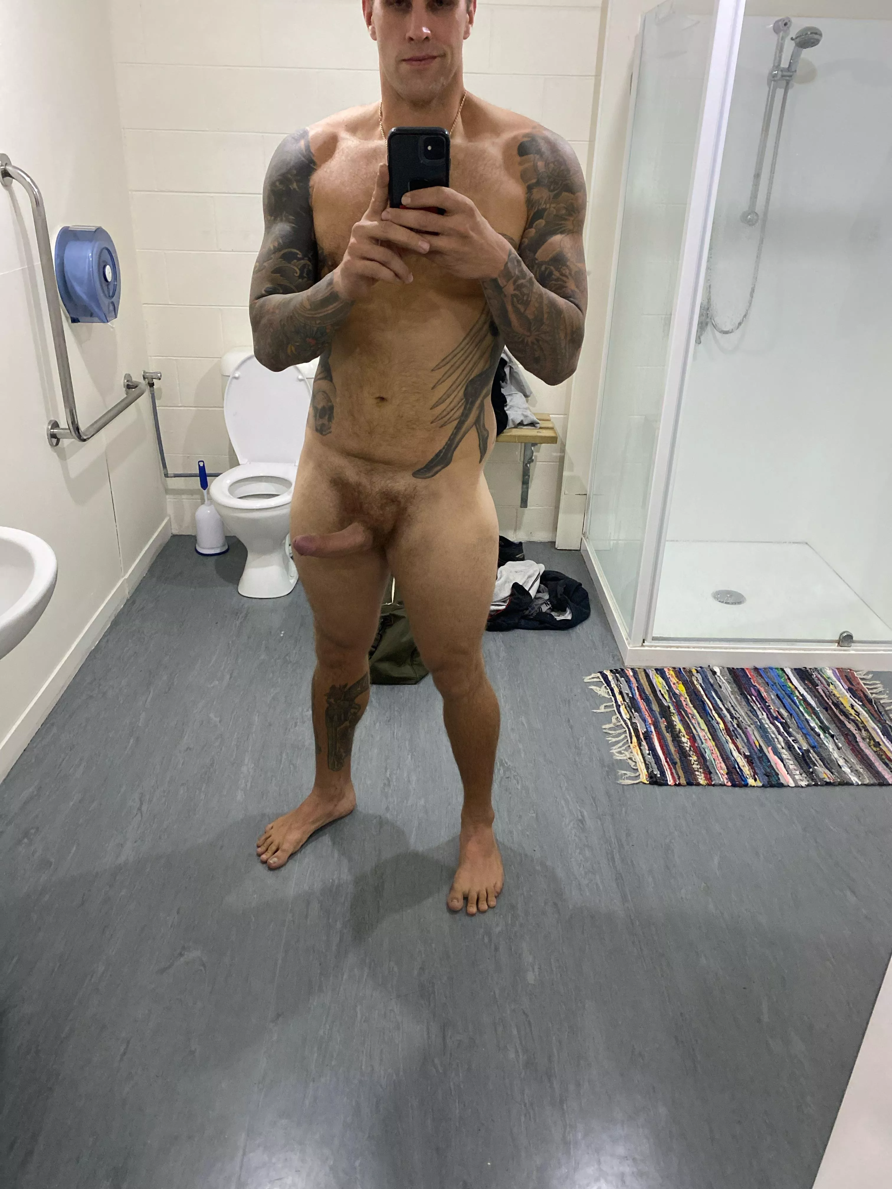 What would you do if you walked into the gym shower to this?