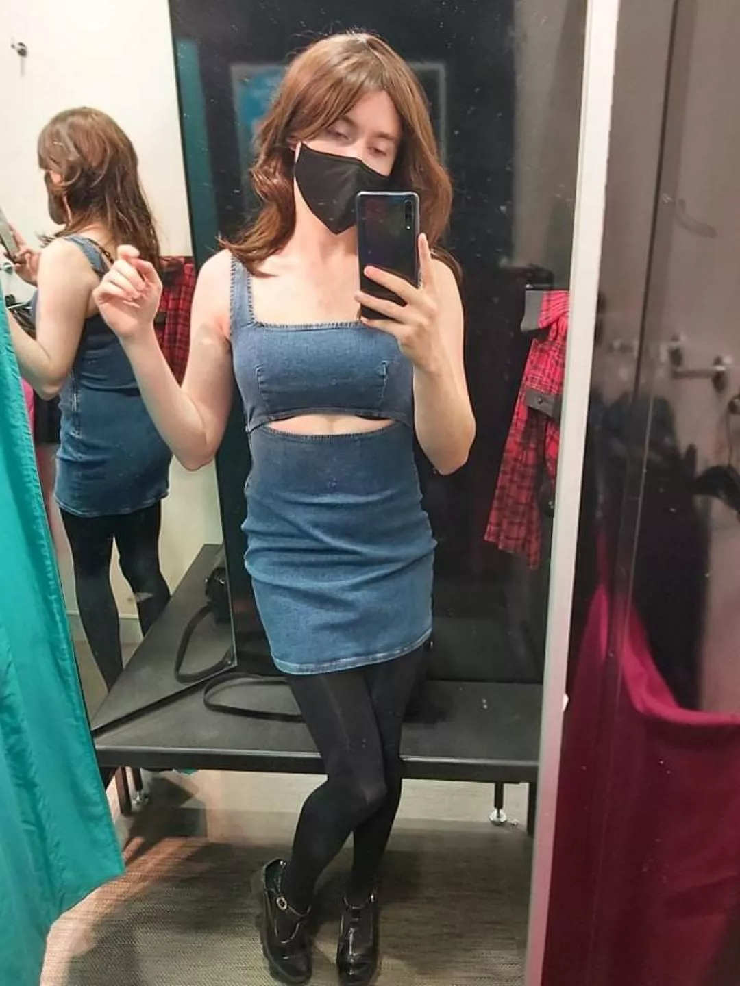 What's more sissy than trying on clothes whilst dressed, plugged and caged?