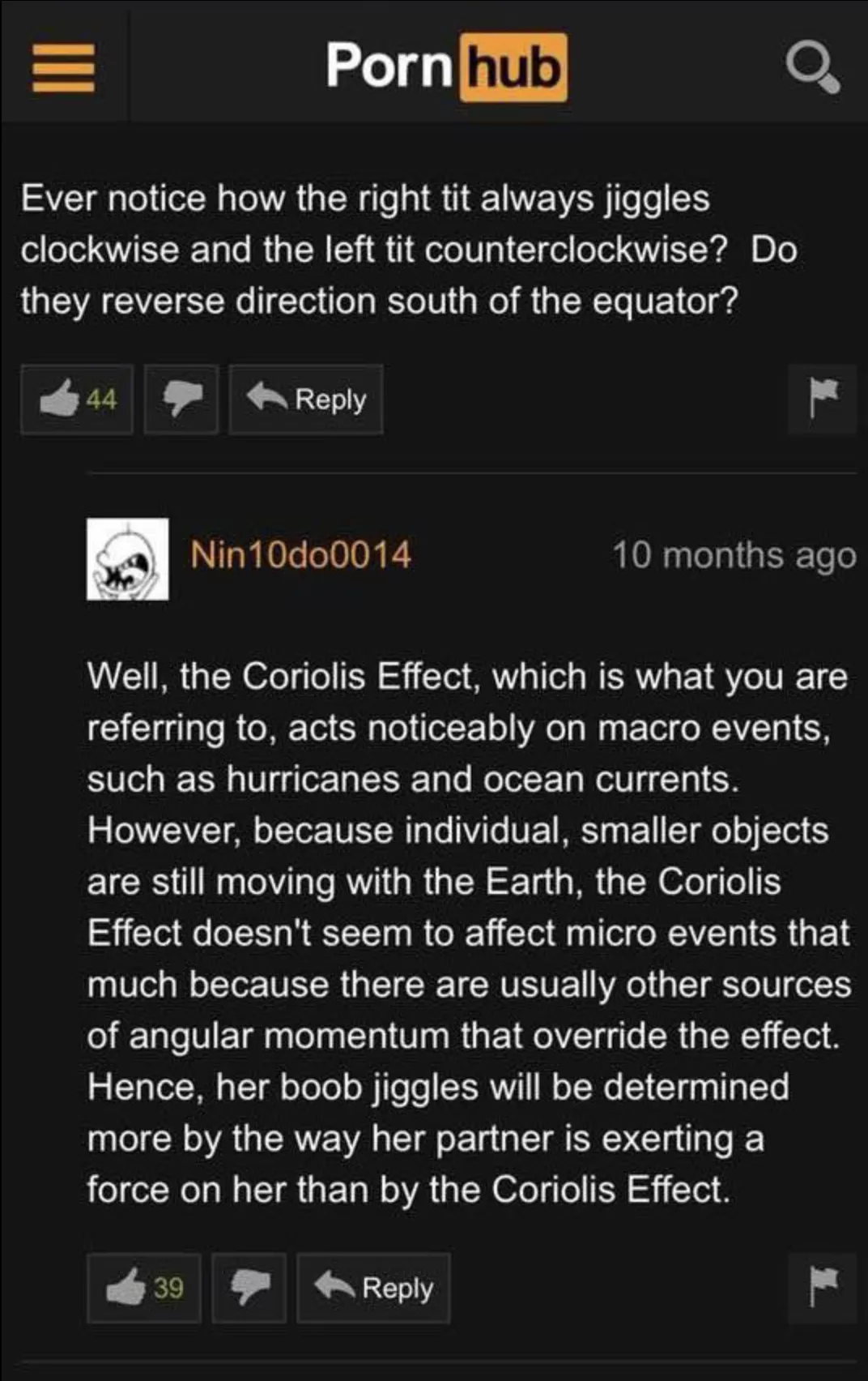 When people talk about physics on Pornhub.