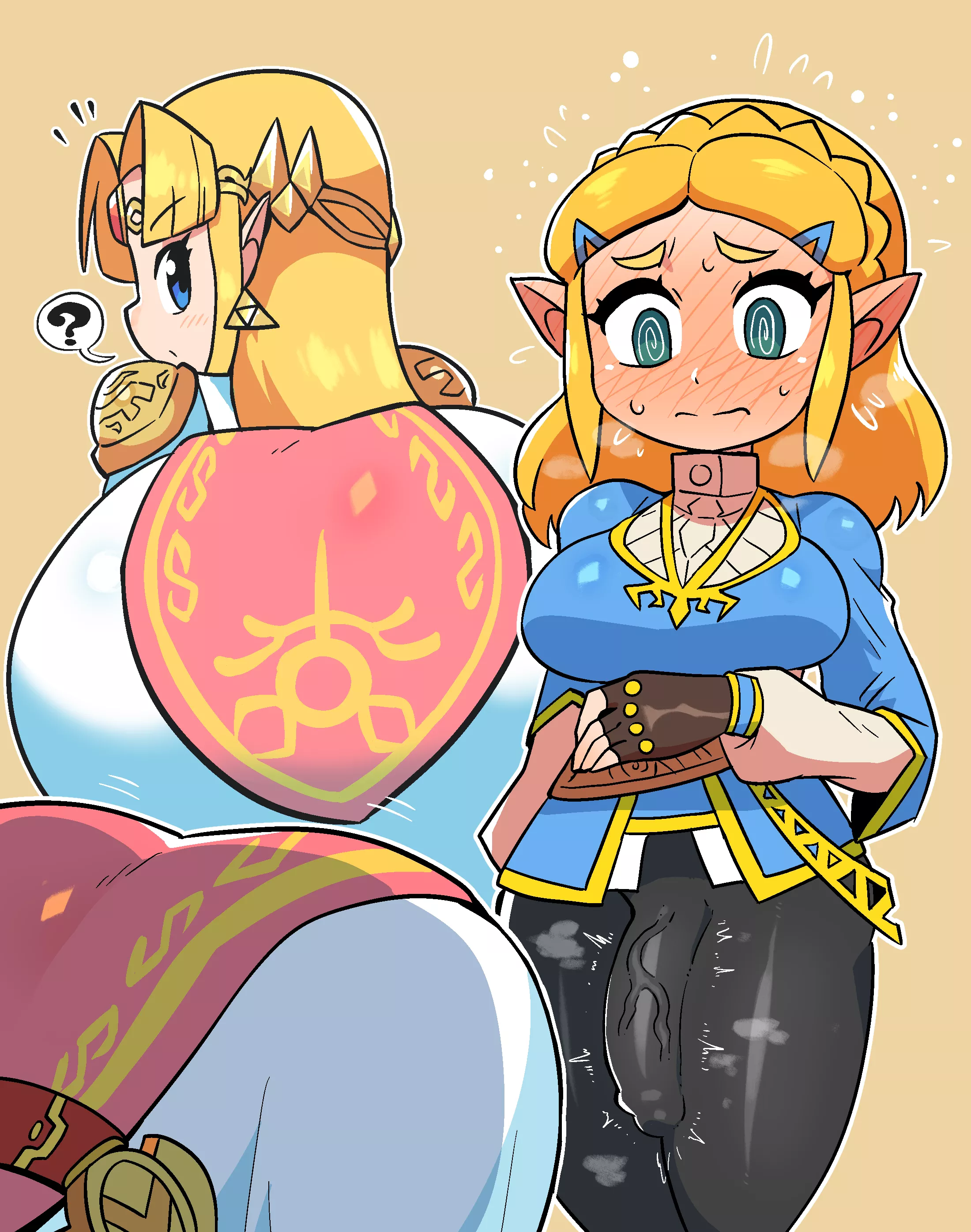 Whenever Zelda sees her alternate self, she gets a little too excited