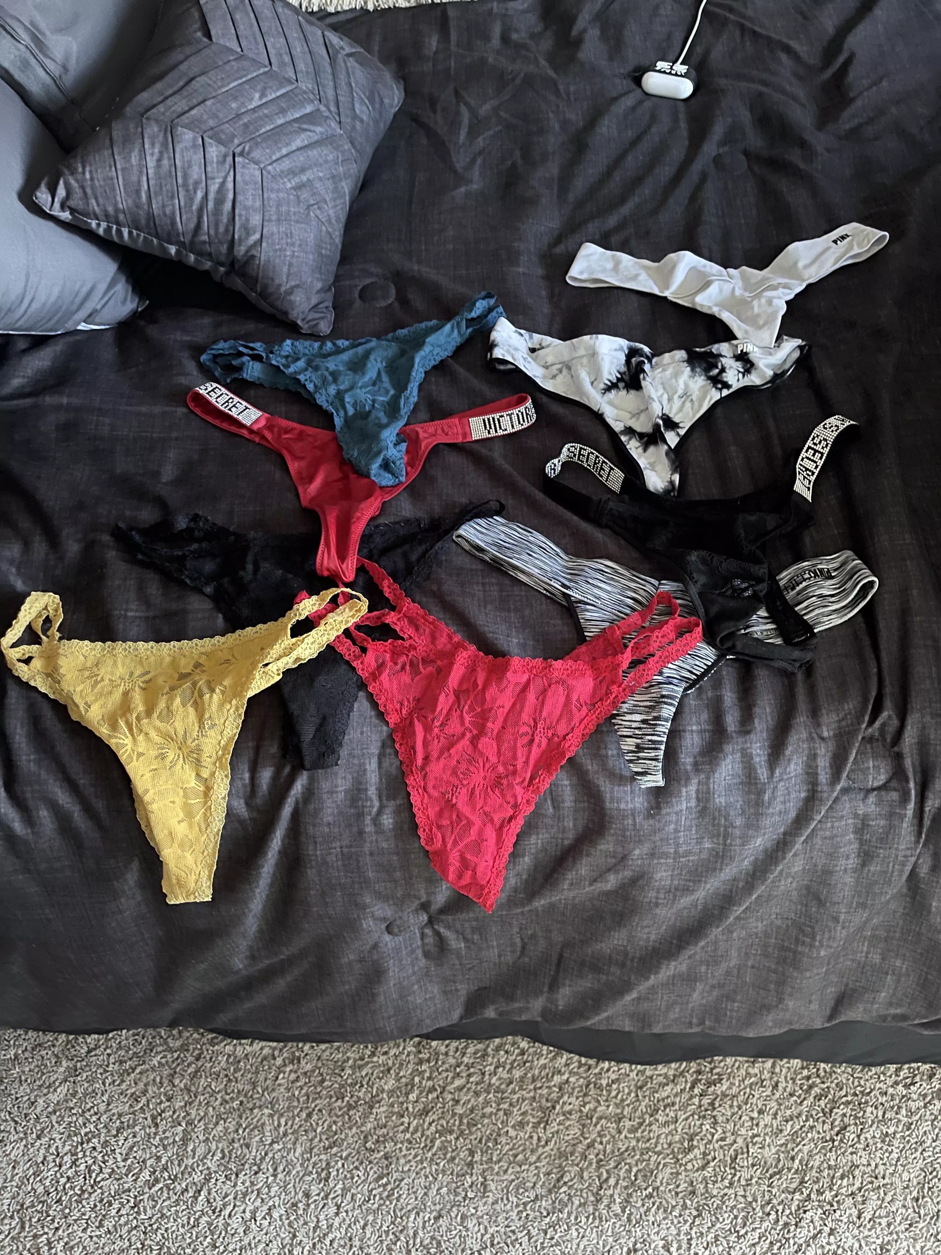 Which one of my wifeâ€™s panties should get it?