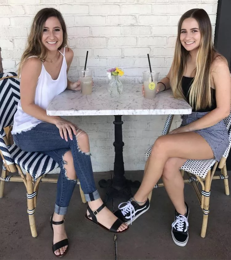 Which sister is getting used on that table? [2]