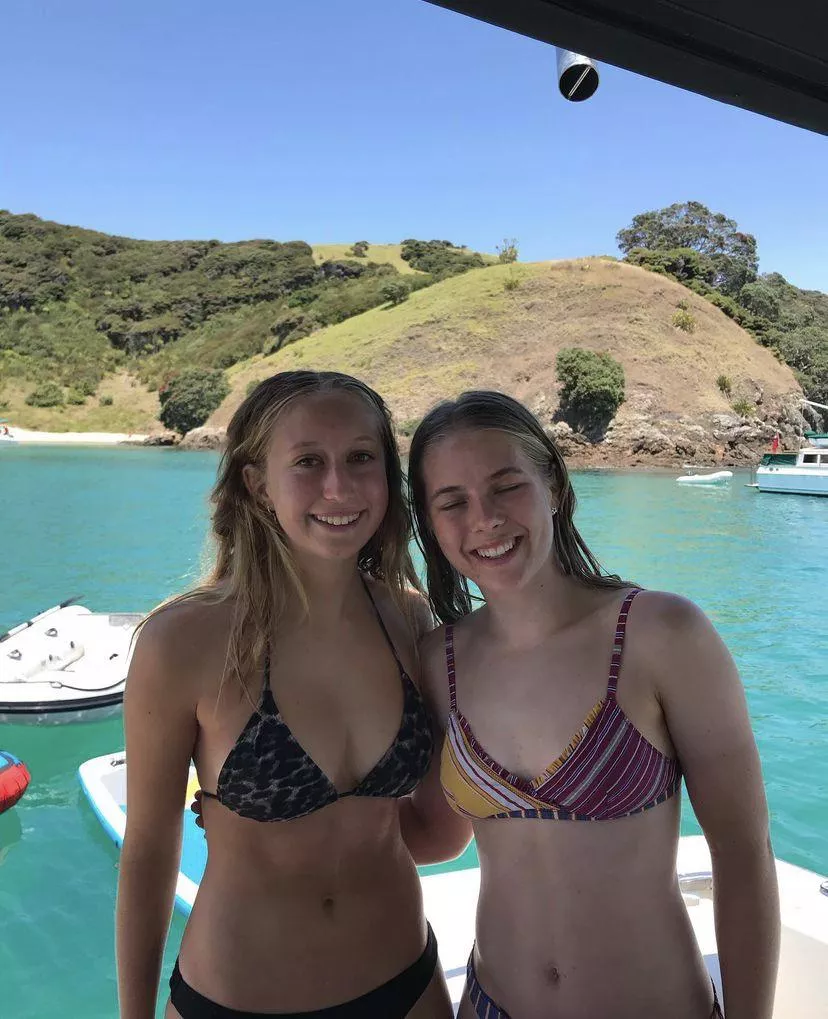 Which slut are you fucking at the beach? Madeleine(left), or Ella(right).