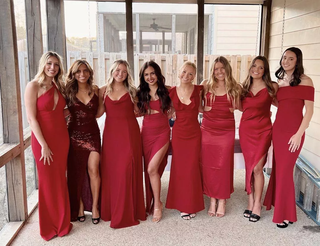 Which tight red dress are you removing?