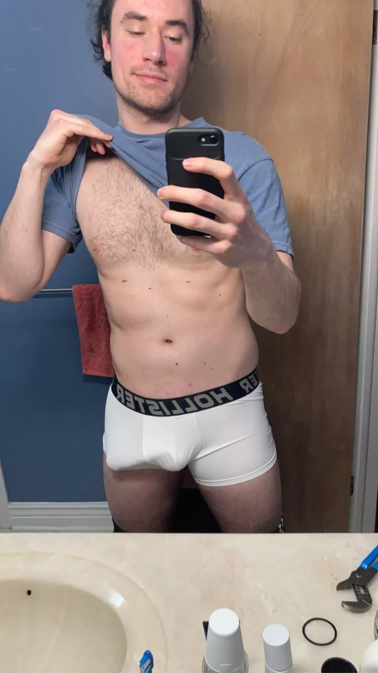 White underwear always shows the bulge best