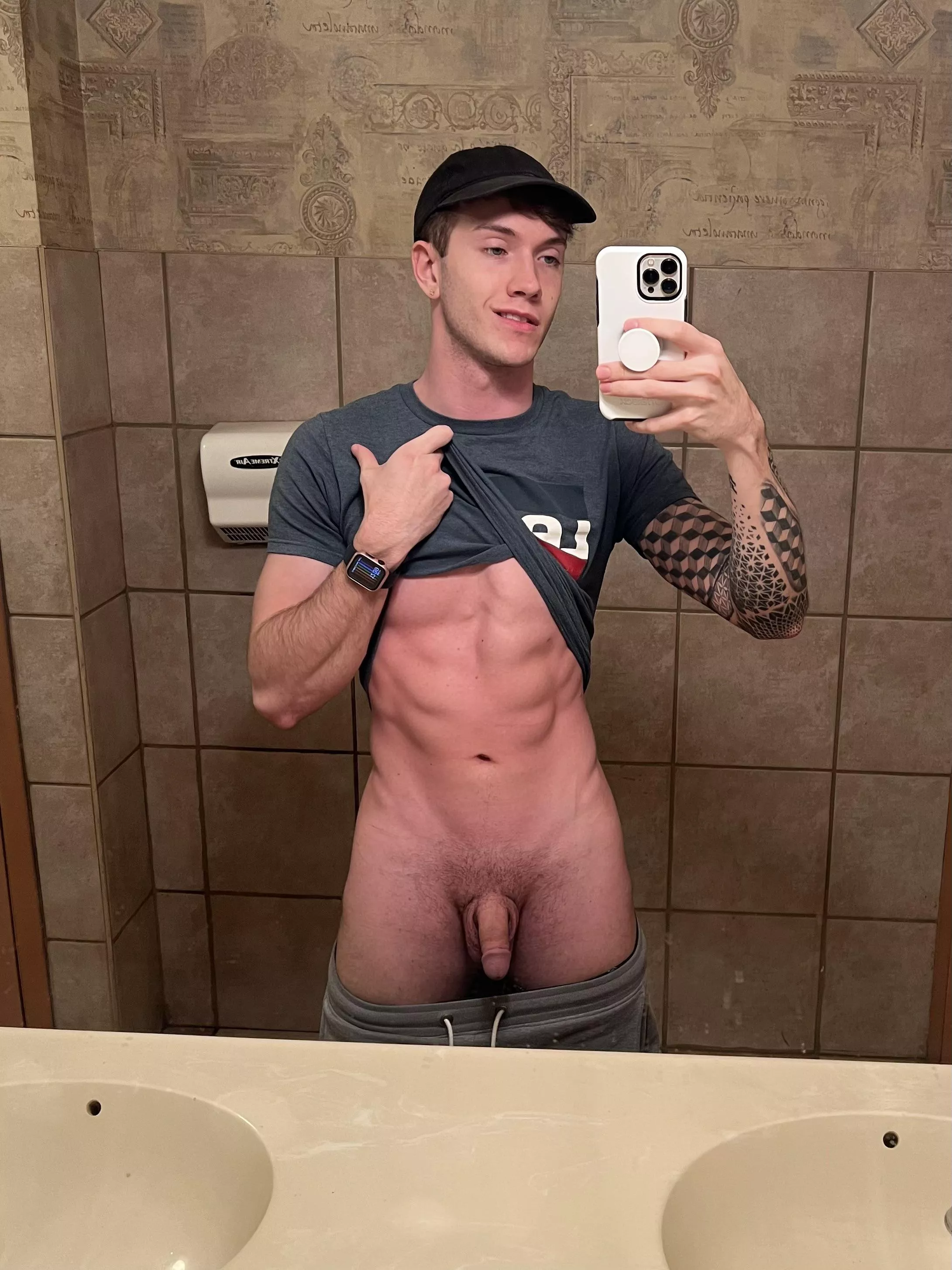 Who is going to help get me hard in this restroom?