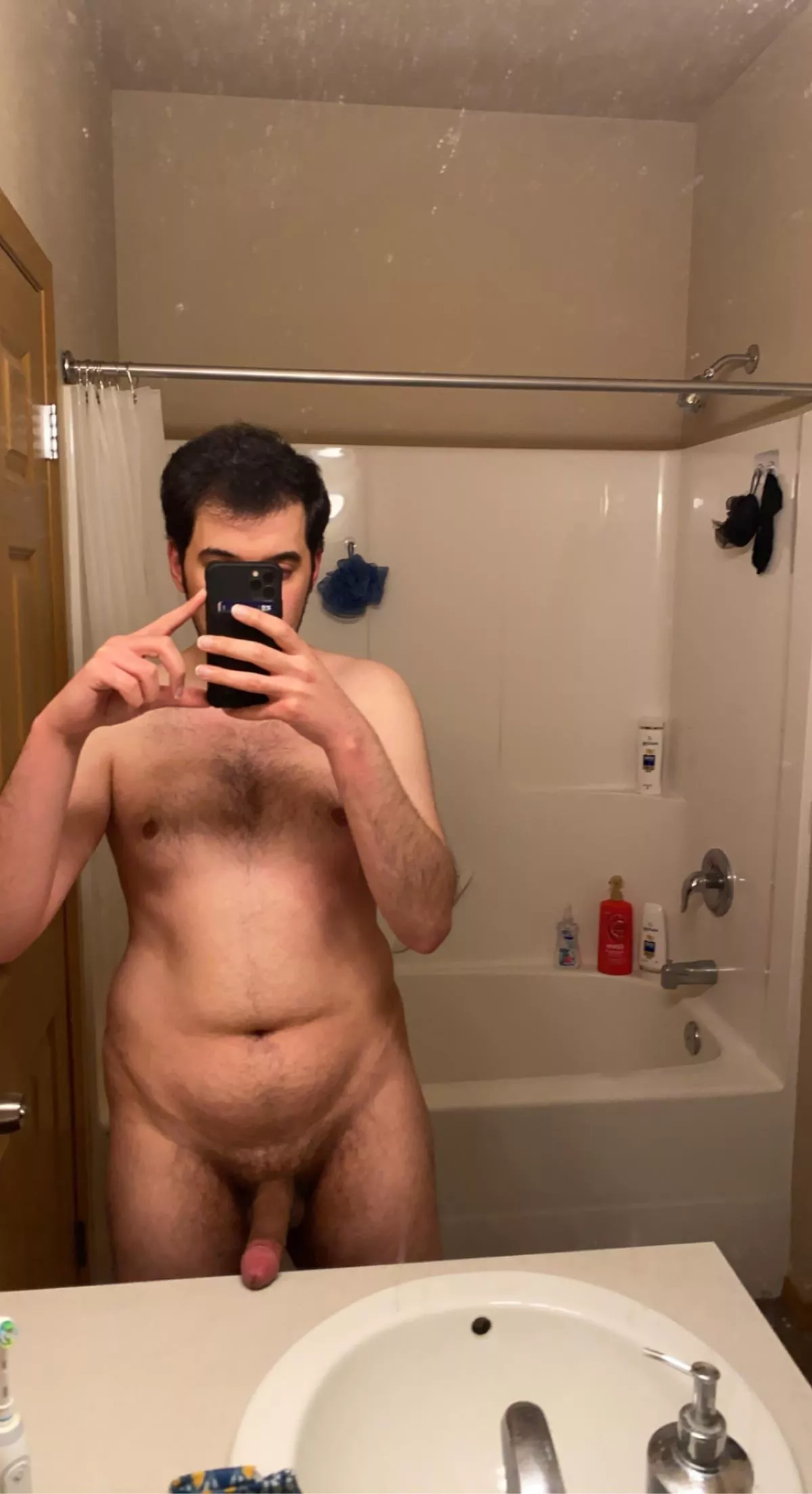 Who wants to play with this chubby dude's fat cock?