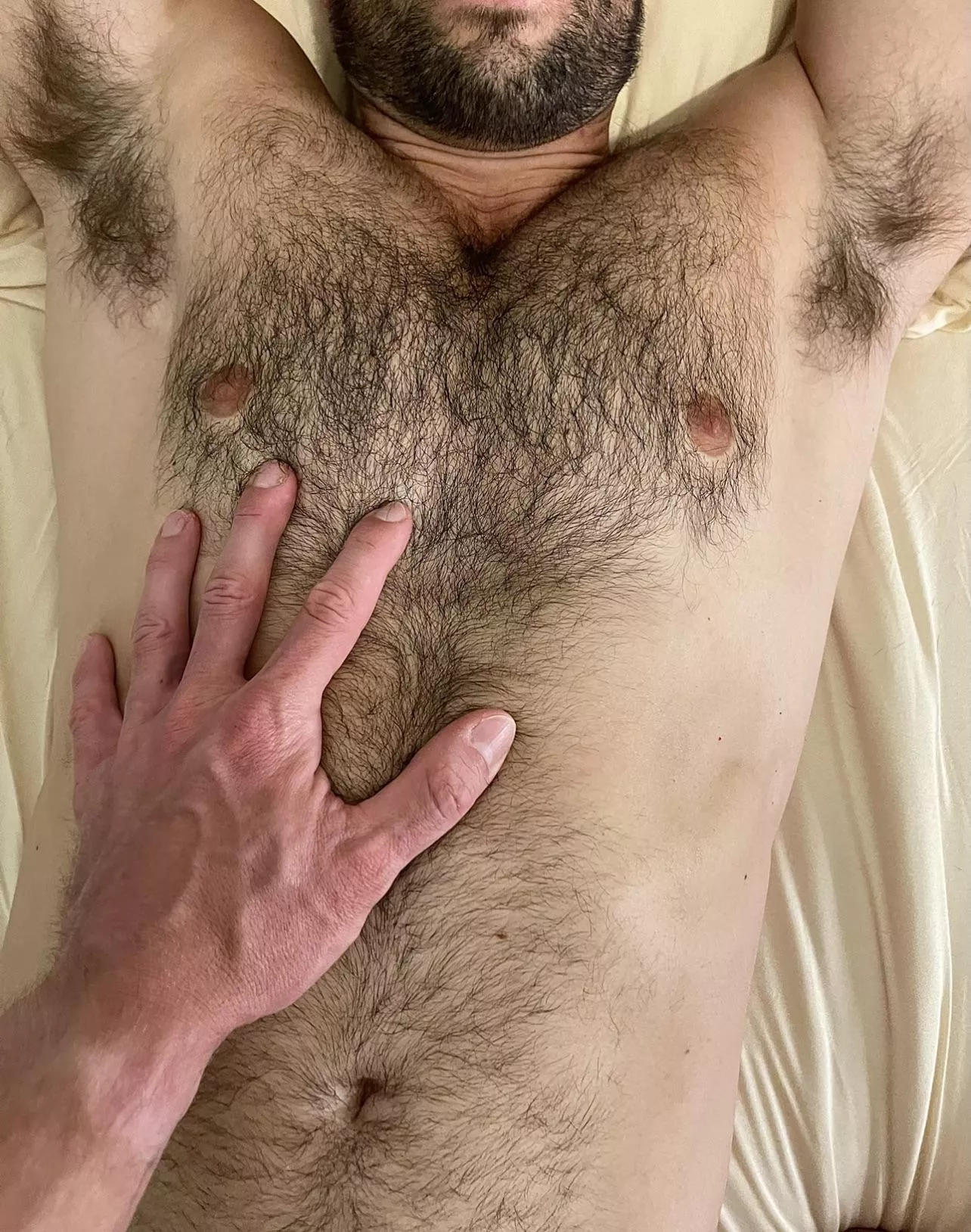 Who’d put their hands all over my hairy chest?