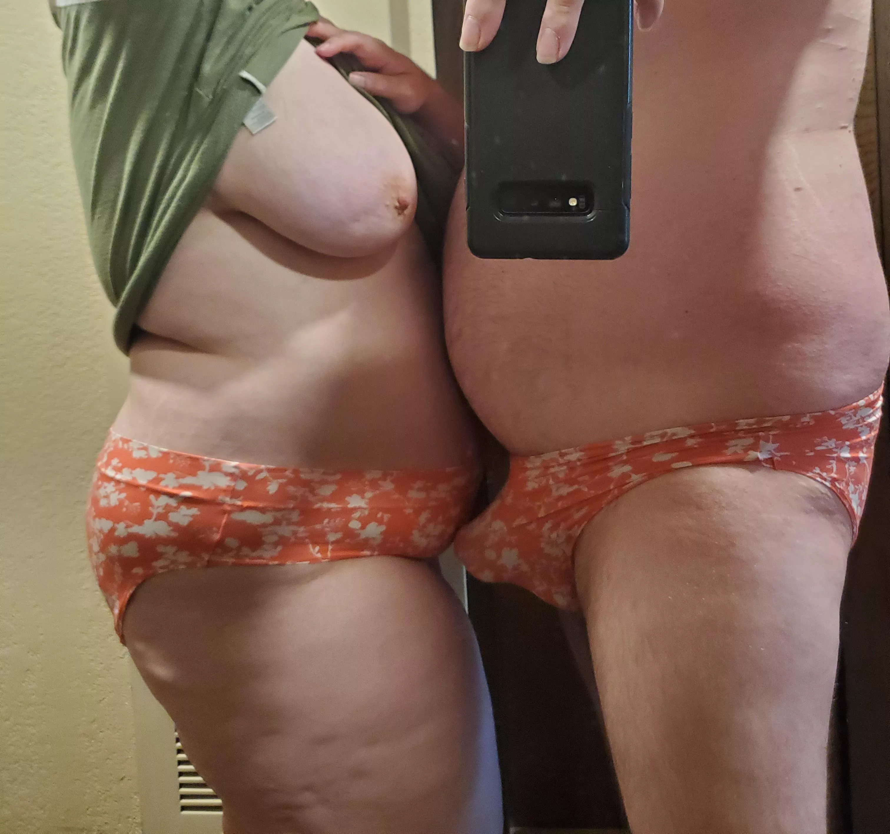 wife and I in matching panties do you like?