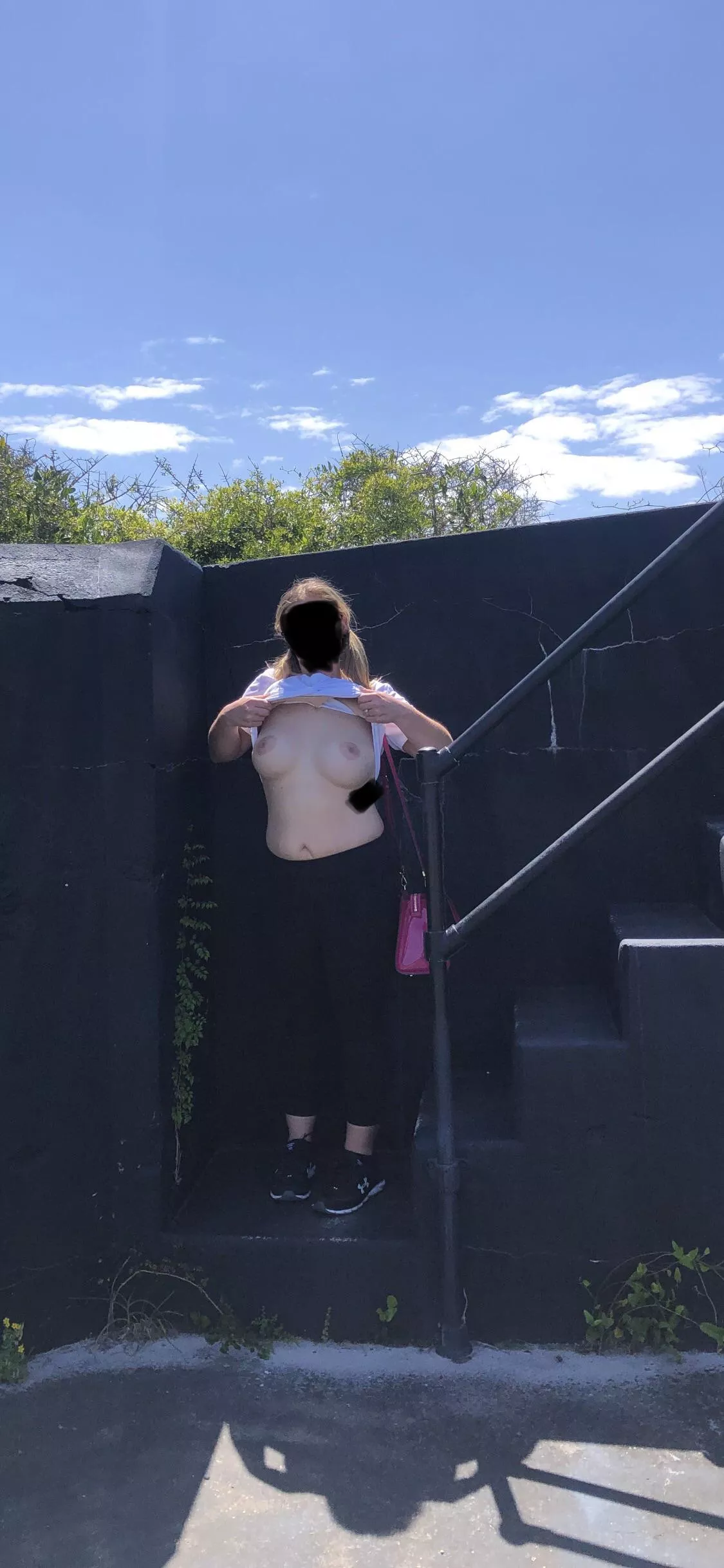 Wife getting a little sun at the Pensacola fort