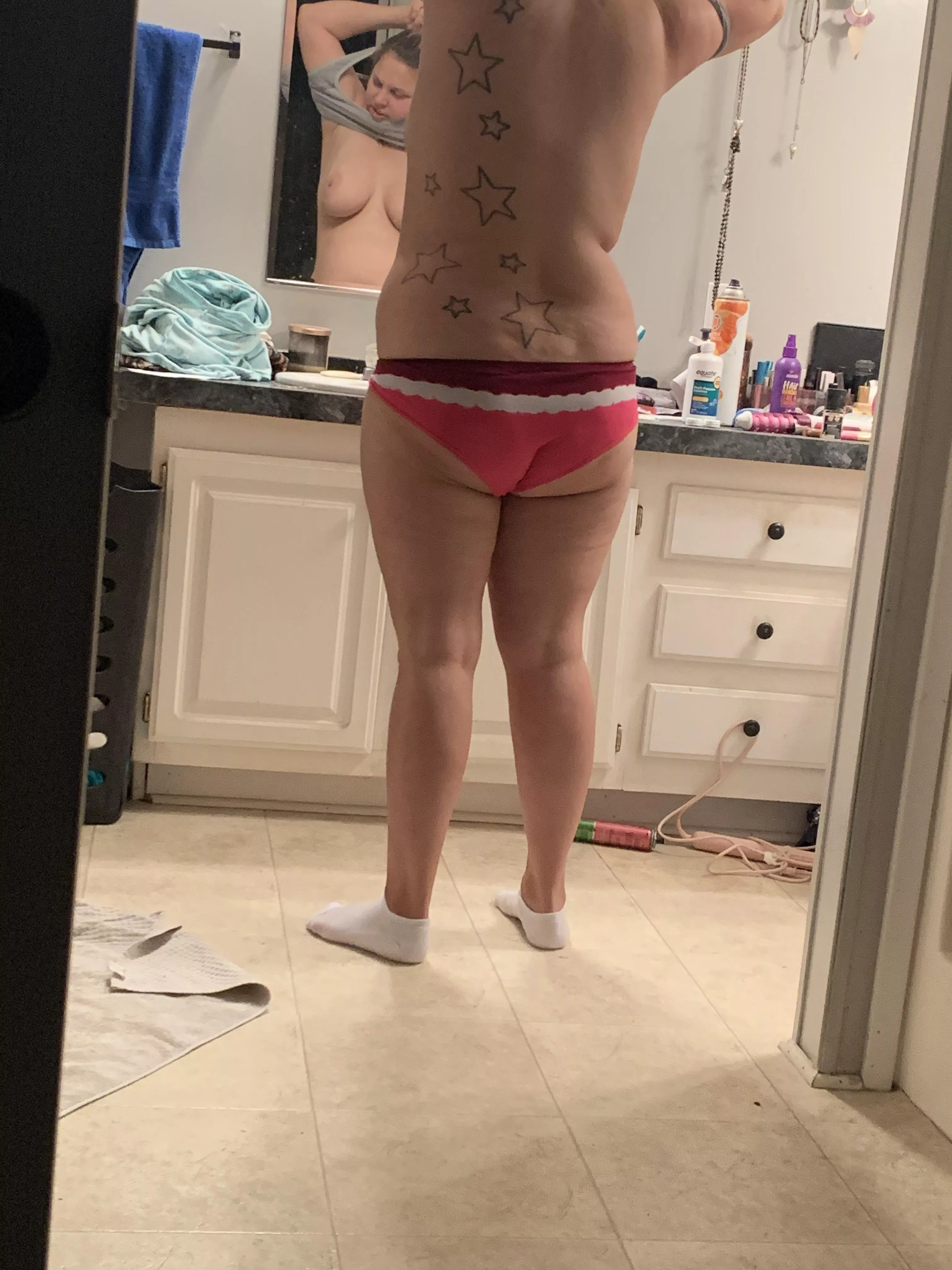 Wife getting ready for work