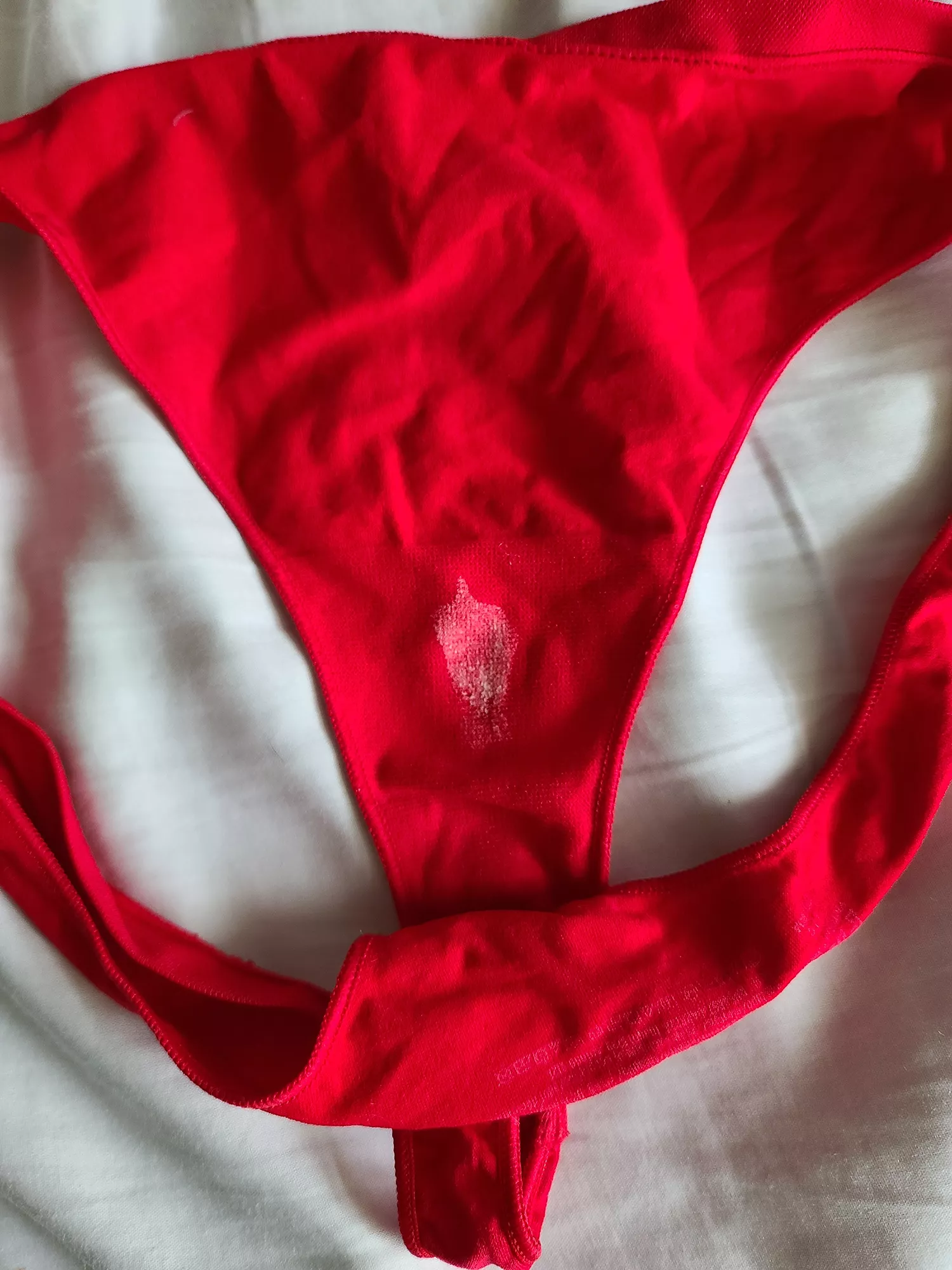 Wife's thong after being teased with hot Reddit profiles while at work