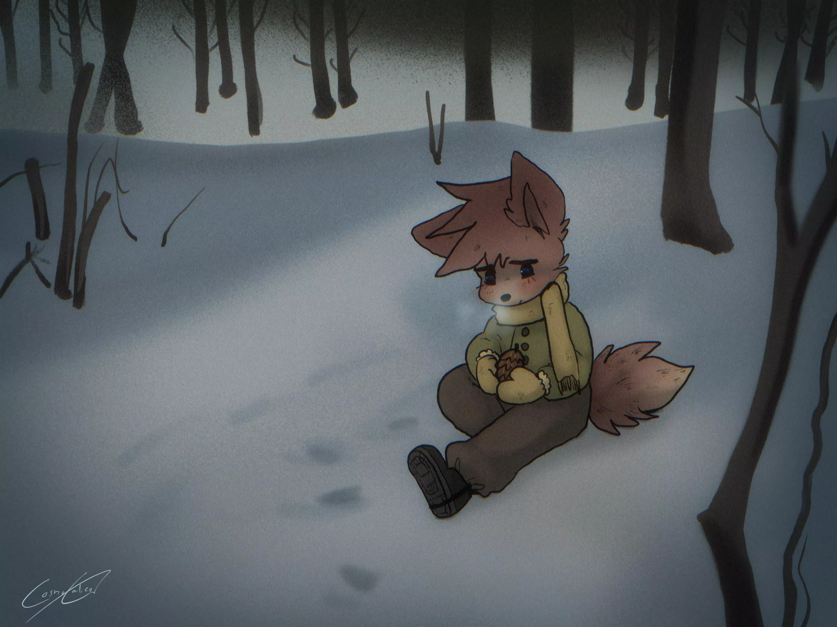 Winter Solemn (Art by me, @CosmoCalicoArt)