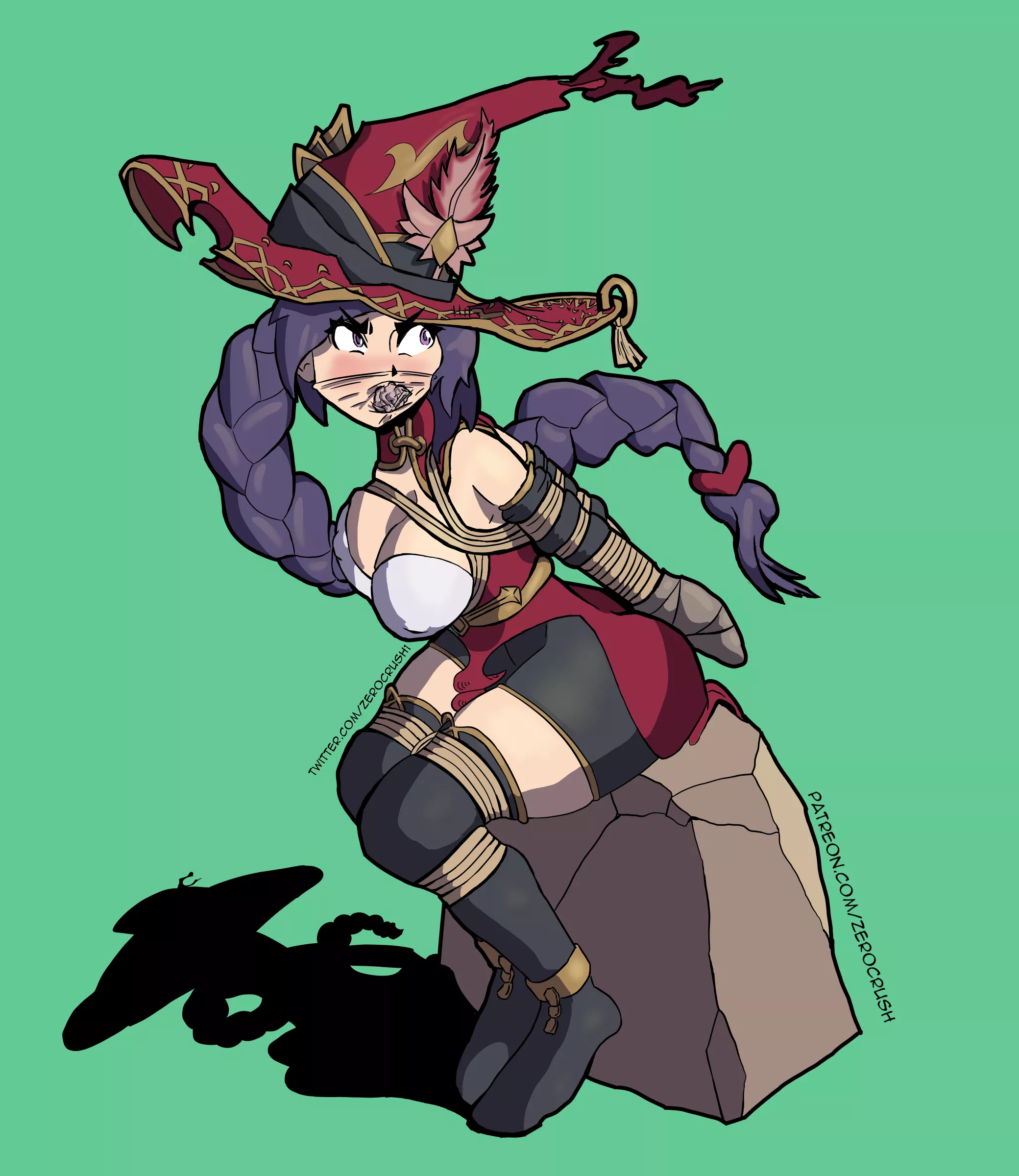 Witch in bondage (OC commission, art by me)