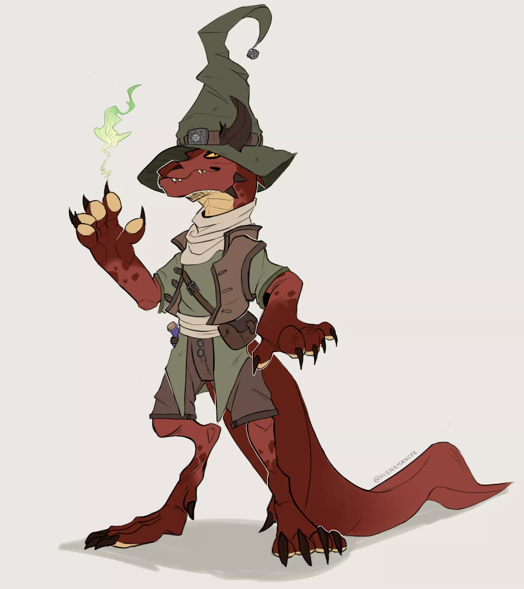 wizard lizard (art by me, @Hyenamancer on twitter)