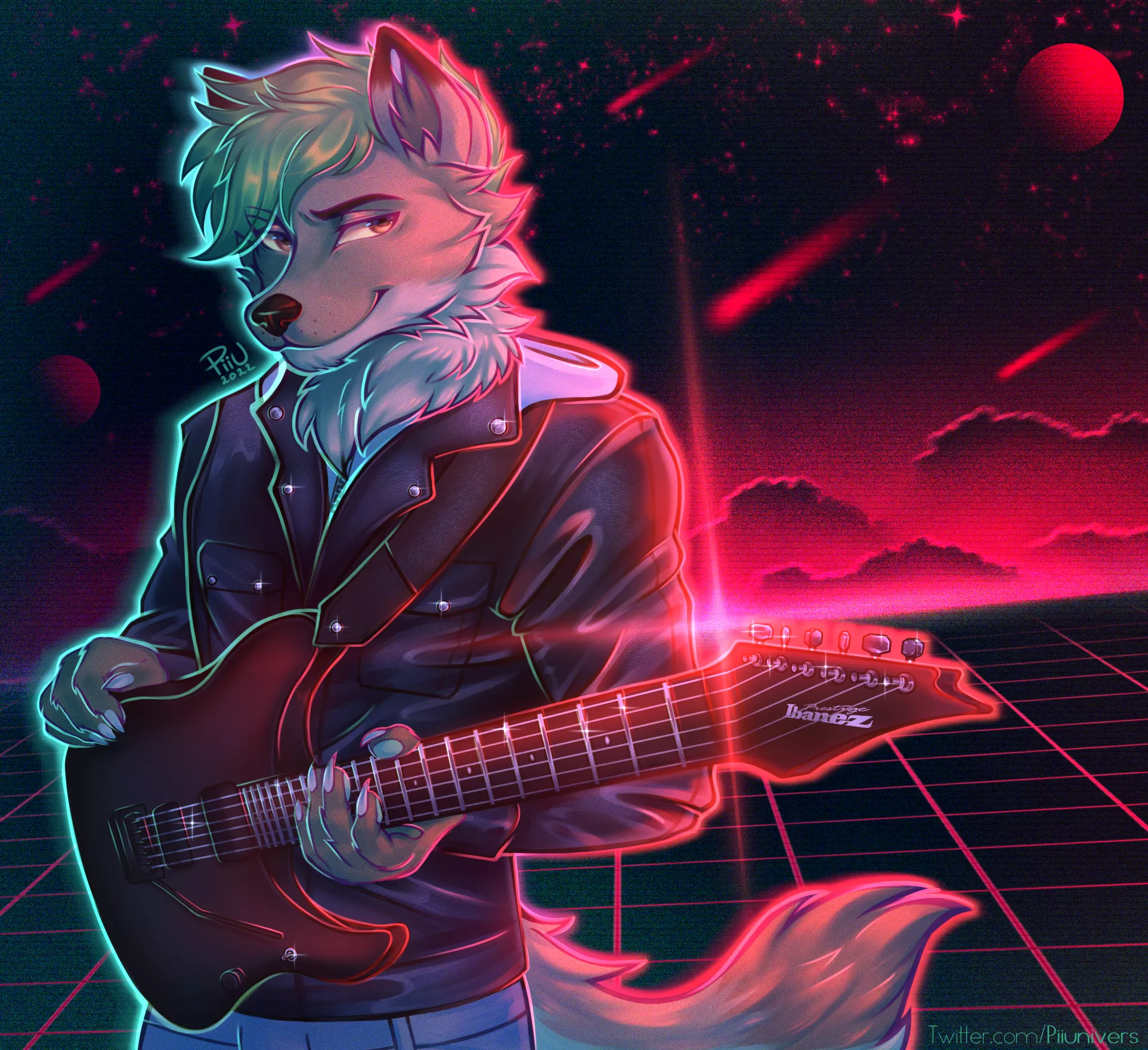 Wolf Guitarist From the 80's (artist: me, Twitter @Piiunivers)