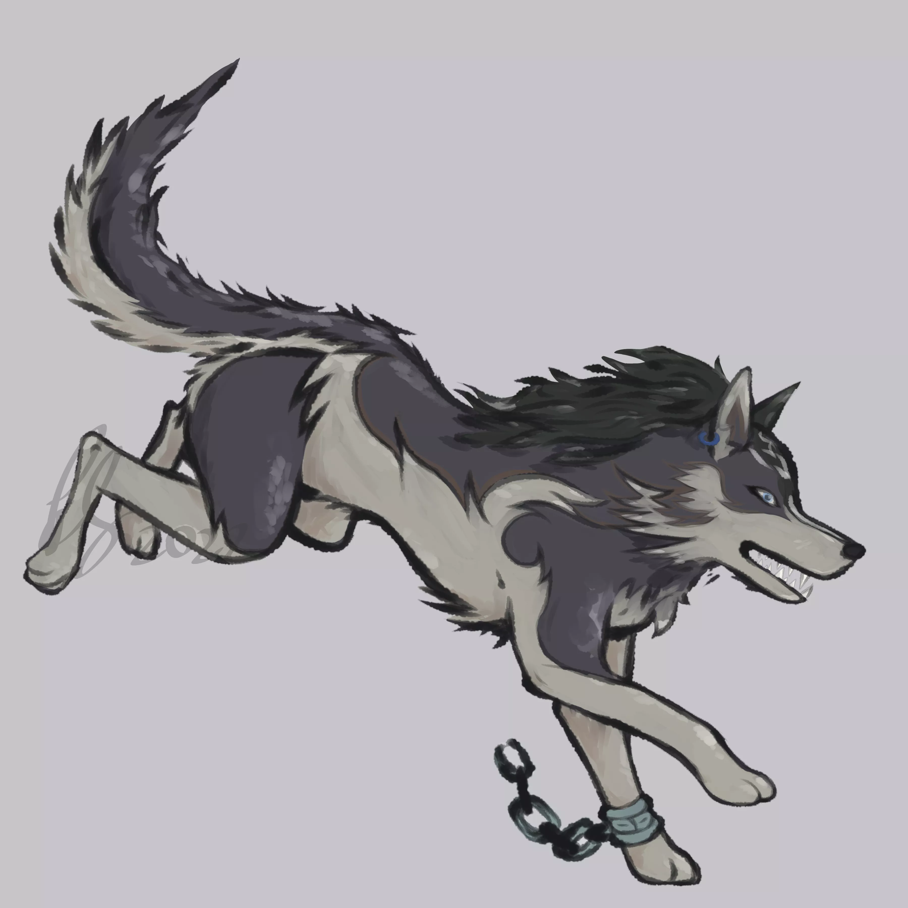 Wolf Link! by @FurrySoren on Twitter