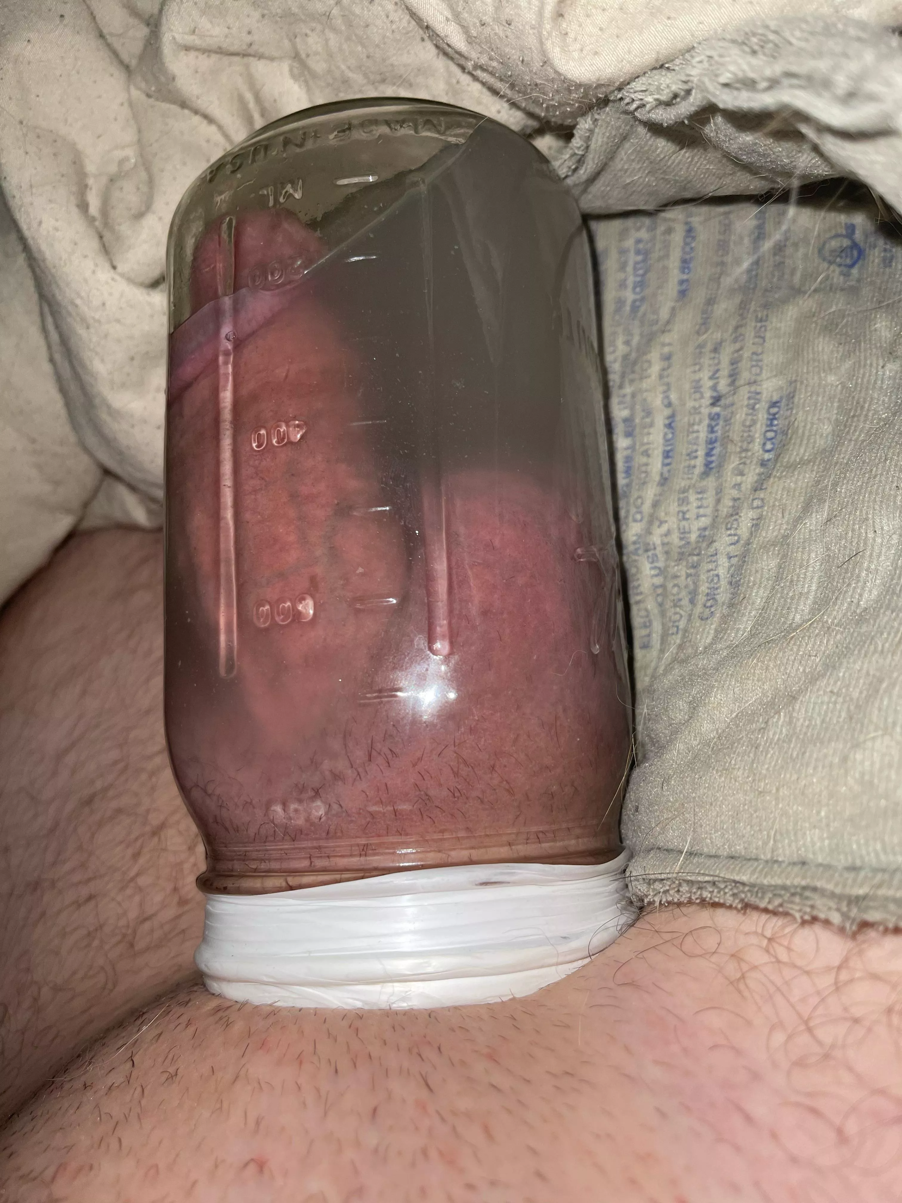 Wonâ€™t be taking it out till my cock and balls can barely get out today.