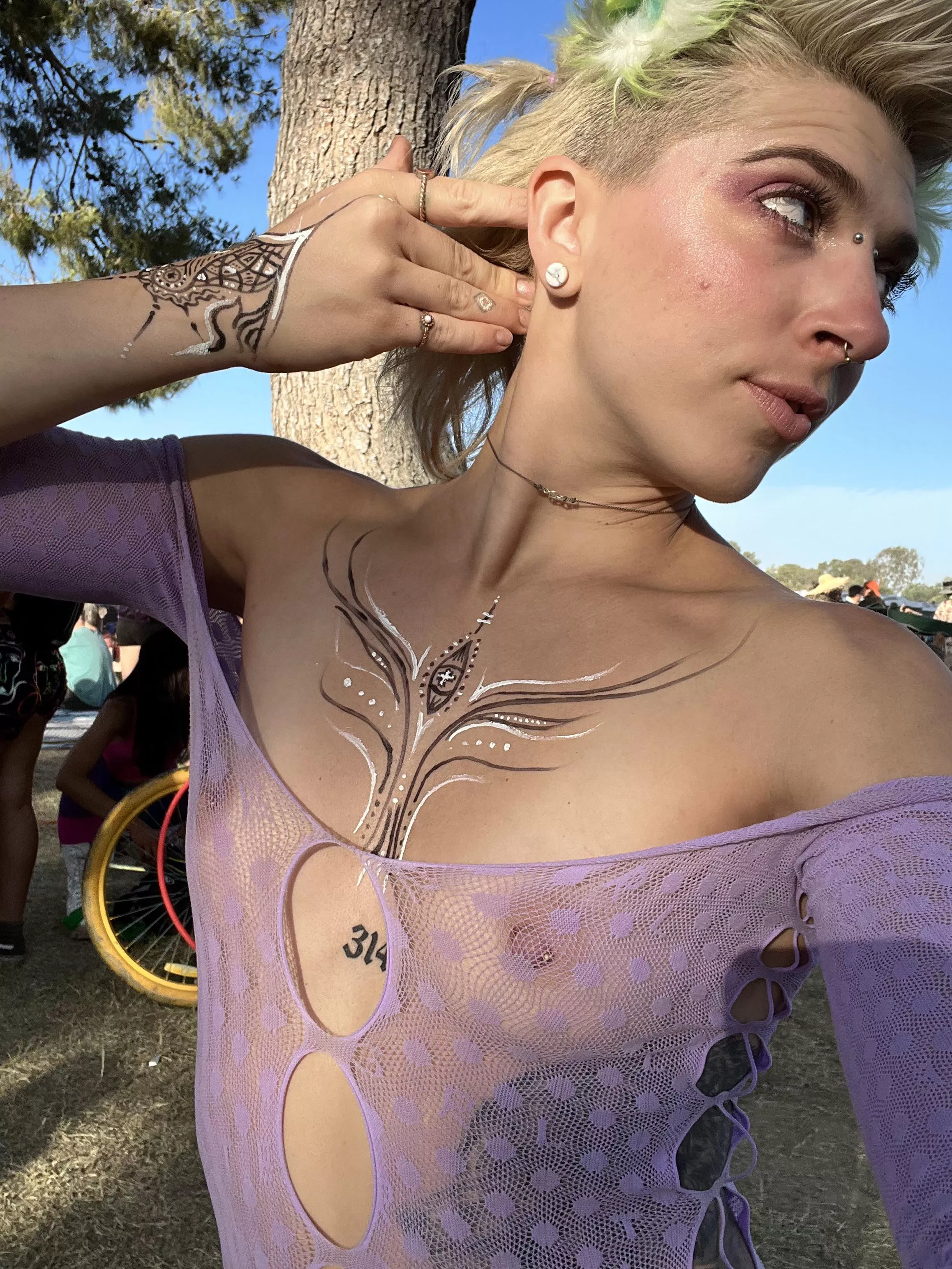 Wore this to a festival this weekend! First time having my nipples exposed all day â˜ºï¸. It kept riding up and I was basically just twerking in my g-string! ðŸ˜‚