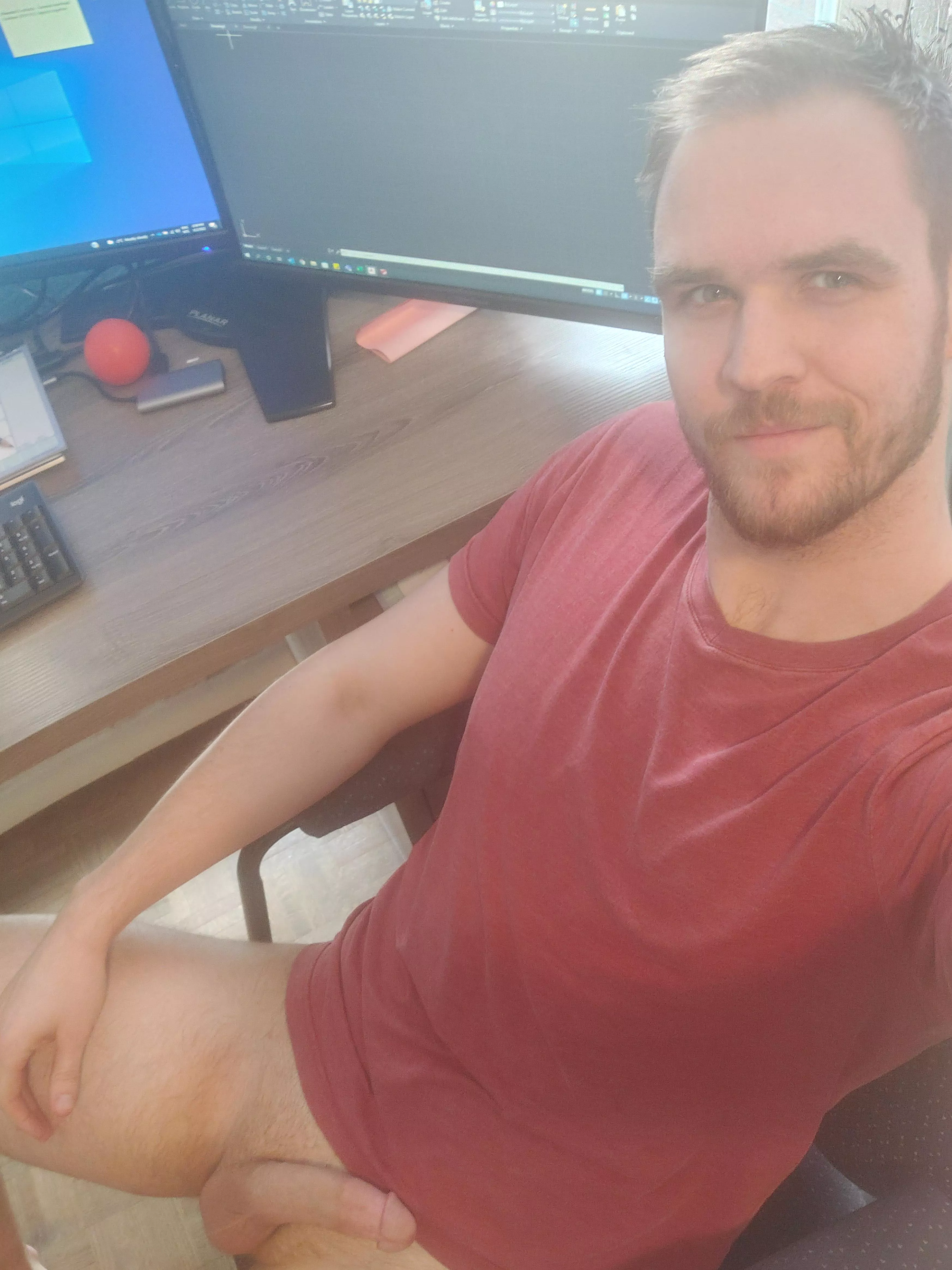 Work has been trying to get me into the office but I prefer it here, what do you think?