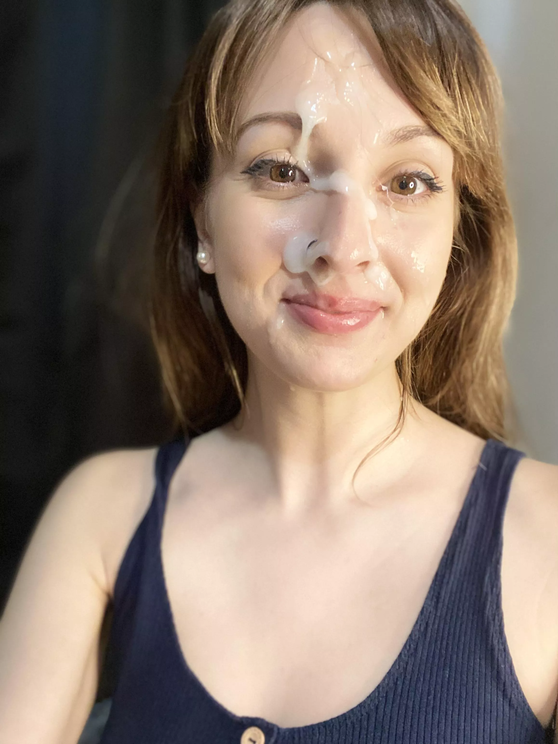 Would you cum on my cum covered face