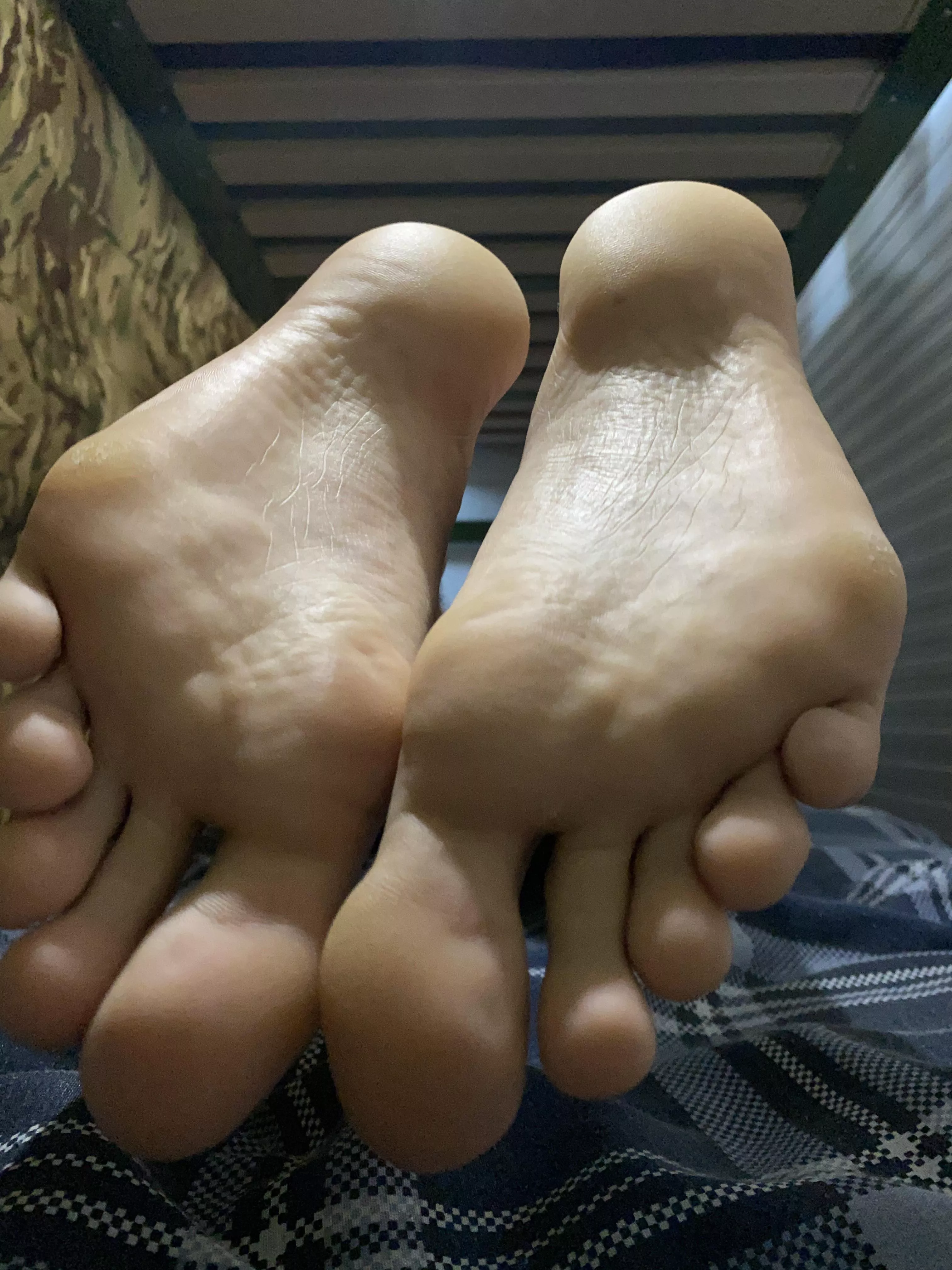 Would you press your face up hard against my feet?