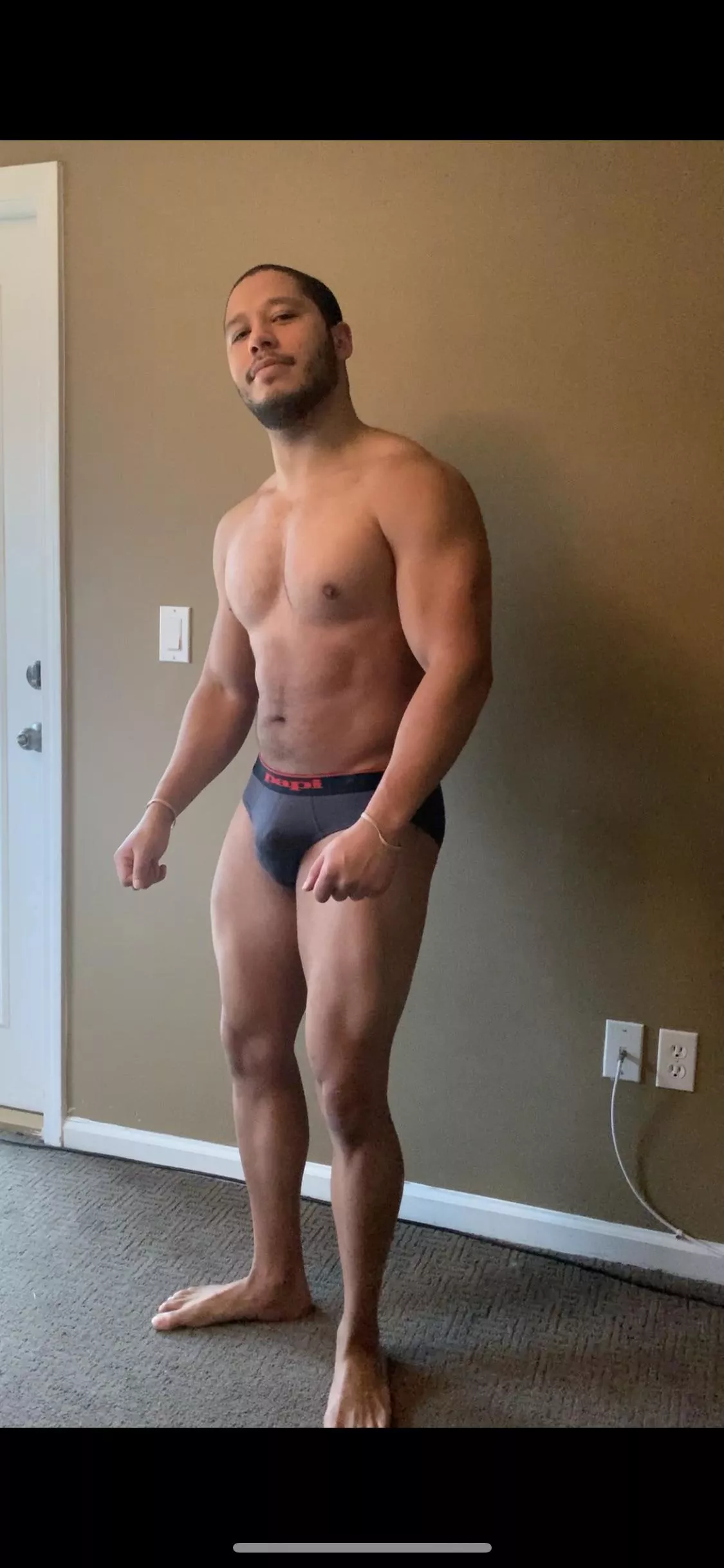 Would you rub my bulge after a hard workout?